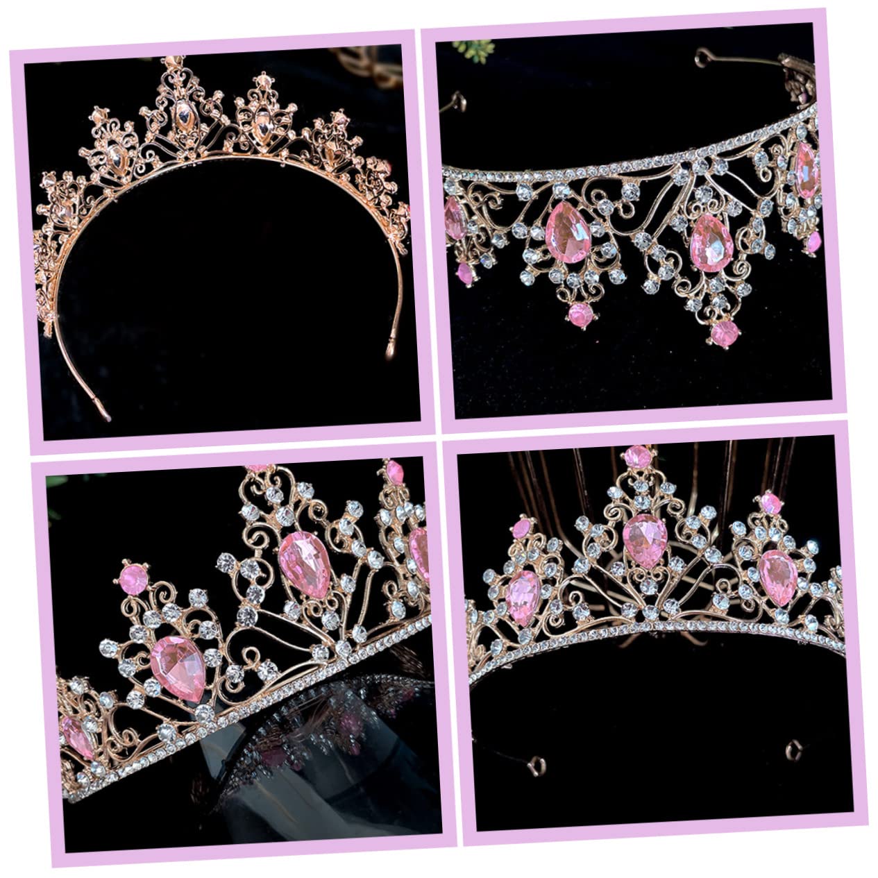 Minkissy 5-Piece Crystal Crown Set - Fairy Wedding Hair Accessories, Bridal Tiara & Headpiece for Bride, Banquets, and Special Events | Elegant Rhinestone Headdress for Weddings, Prom, and Pageants