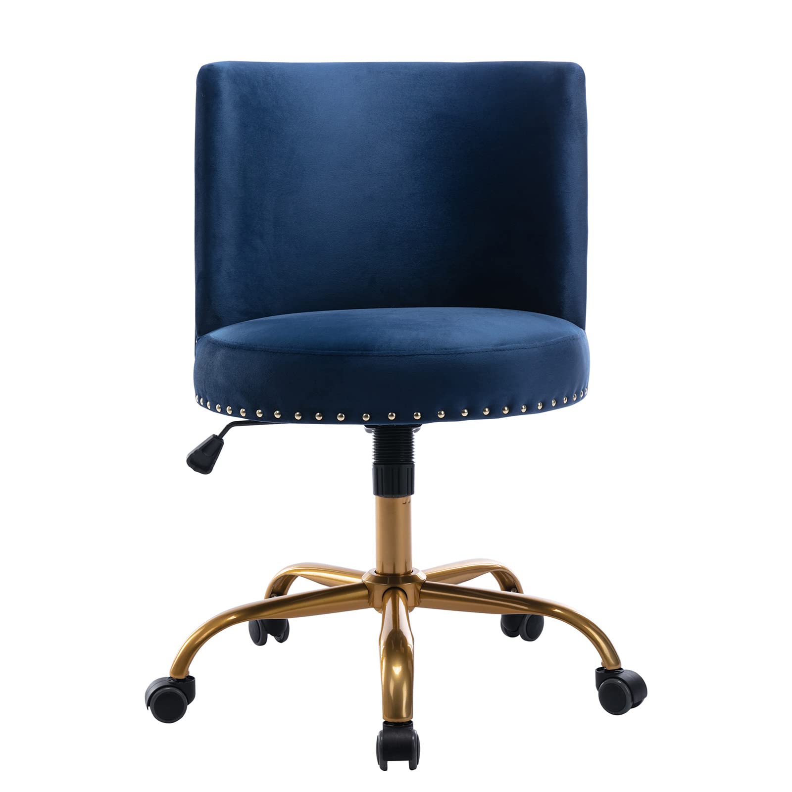 Velvet Swivel Office Chair - Modern Tilt Task Chair for Home Office, Computer Desk, Living Room & Bedroom - Navy Blue Accent Chair for Work, Study & Relaxation