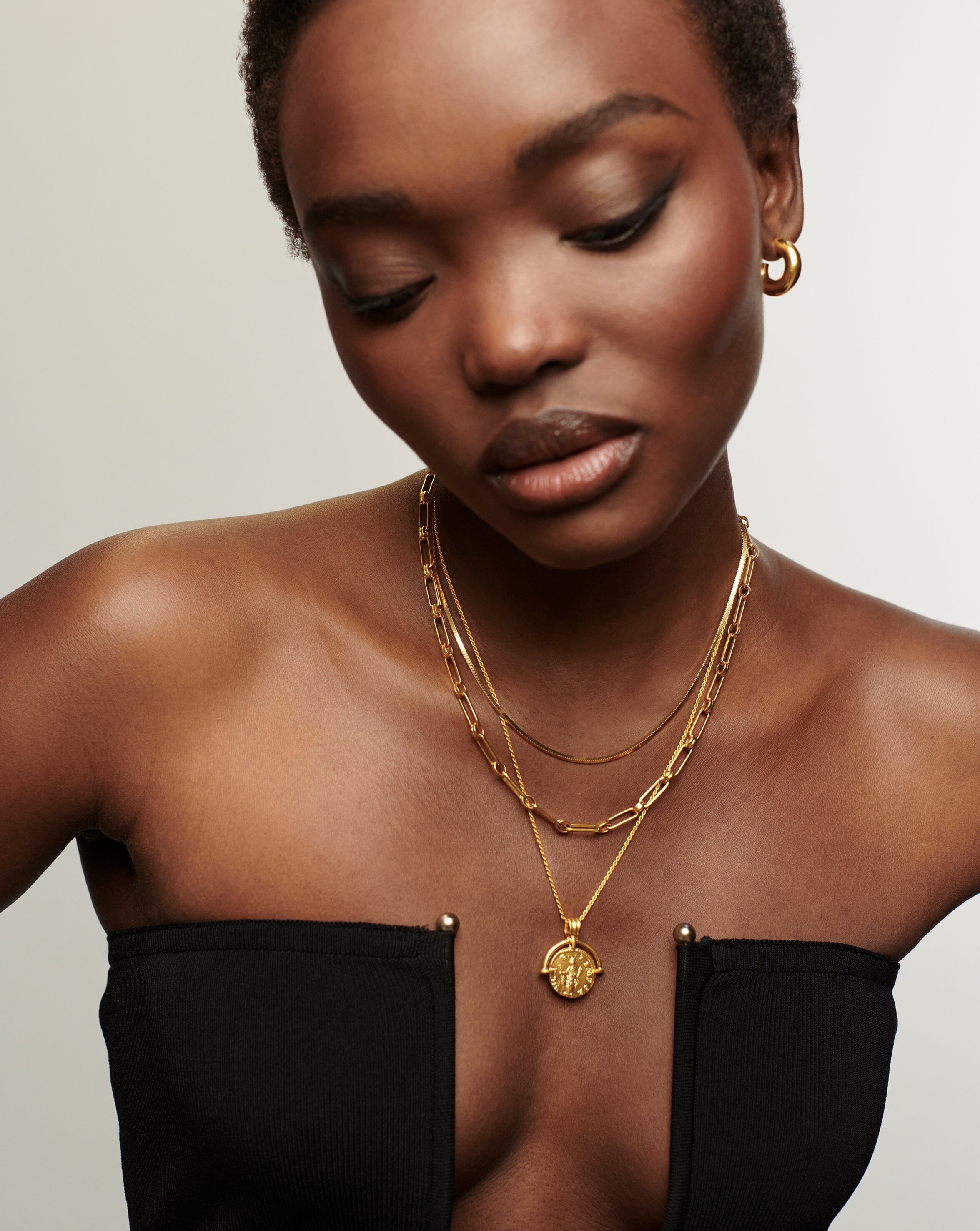 Aegis Chain Necklace for Women - 18k Gold Plated Stainless Steel Jewelry - Perfect for Everyday Wear, Gifts & Special Occasions