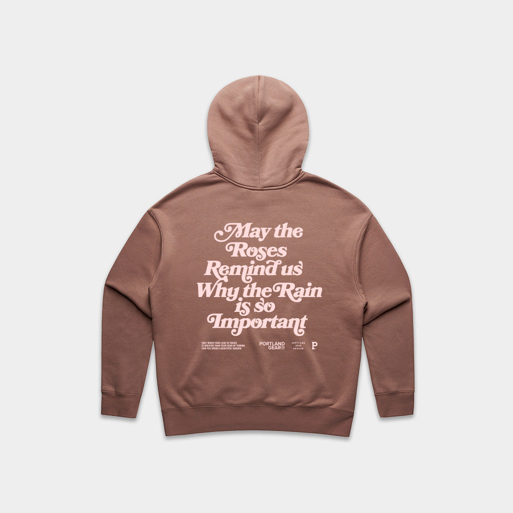 Women's Sueded Slogan Hoodie - Soft Fleece Pullover Sweatshirt with Trendy Print, Hazy Pink | Casual Loungewear & Streetwear Fashion for Everyday Comfort