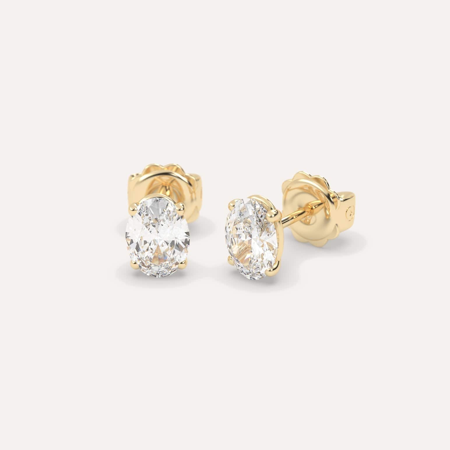 2 Carat Oval Diamond Stud Earrings for Women - 14K White Gold Dangle Earrings - Perfect for Weddings, Anniversaries & Special Occasions