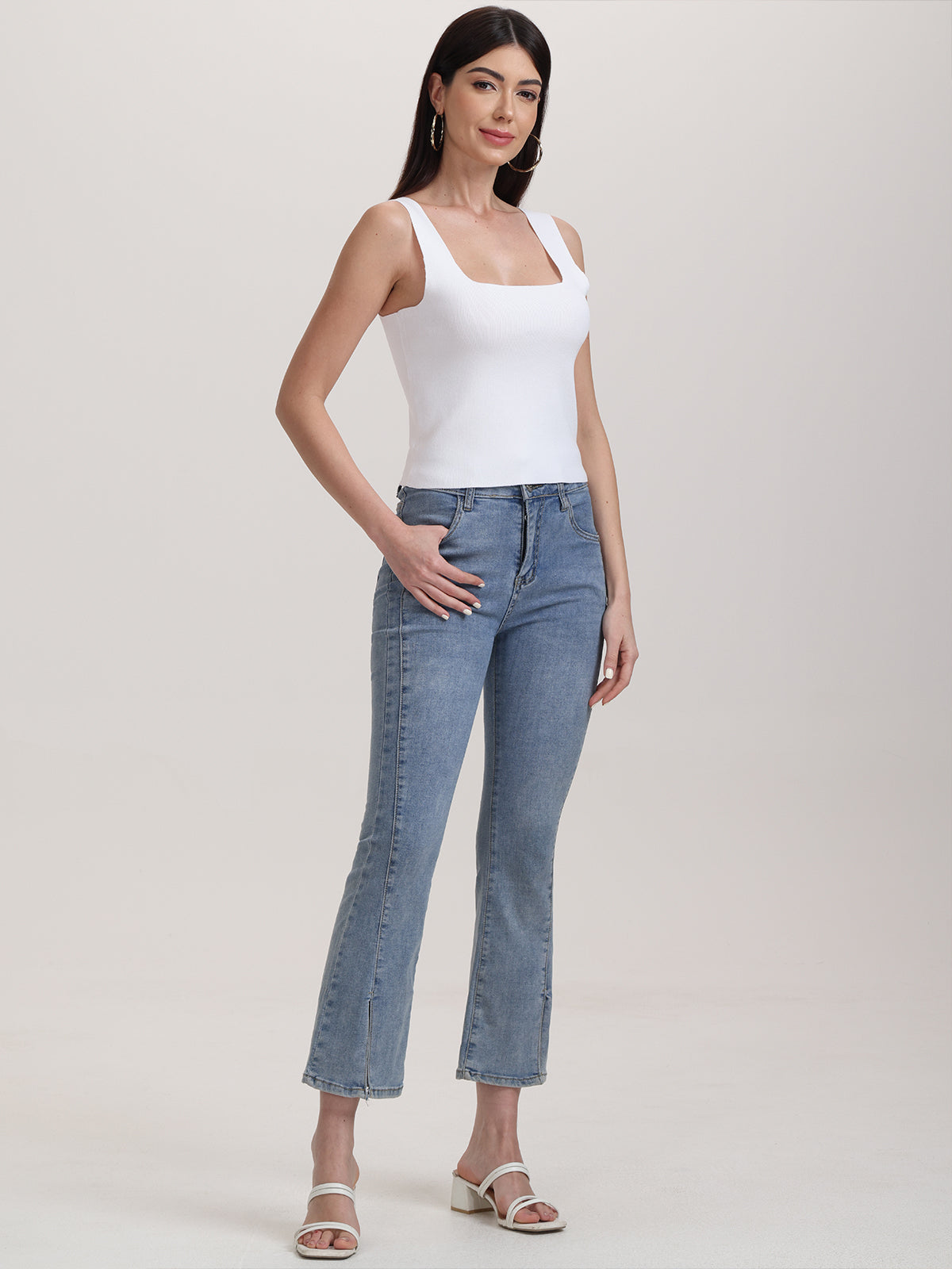 Eva Square Neck Tank Top for Women - Soft Stretch Casual Sleeveless Shirt - Perfect for Summer, Workout, and Layering