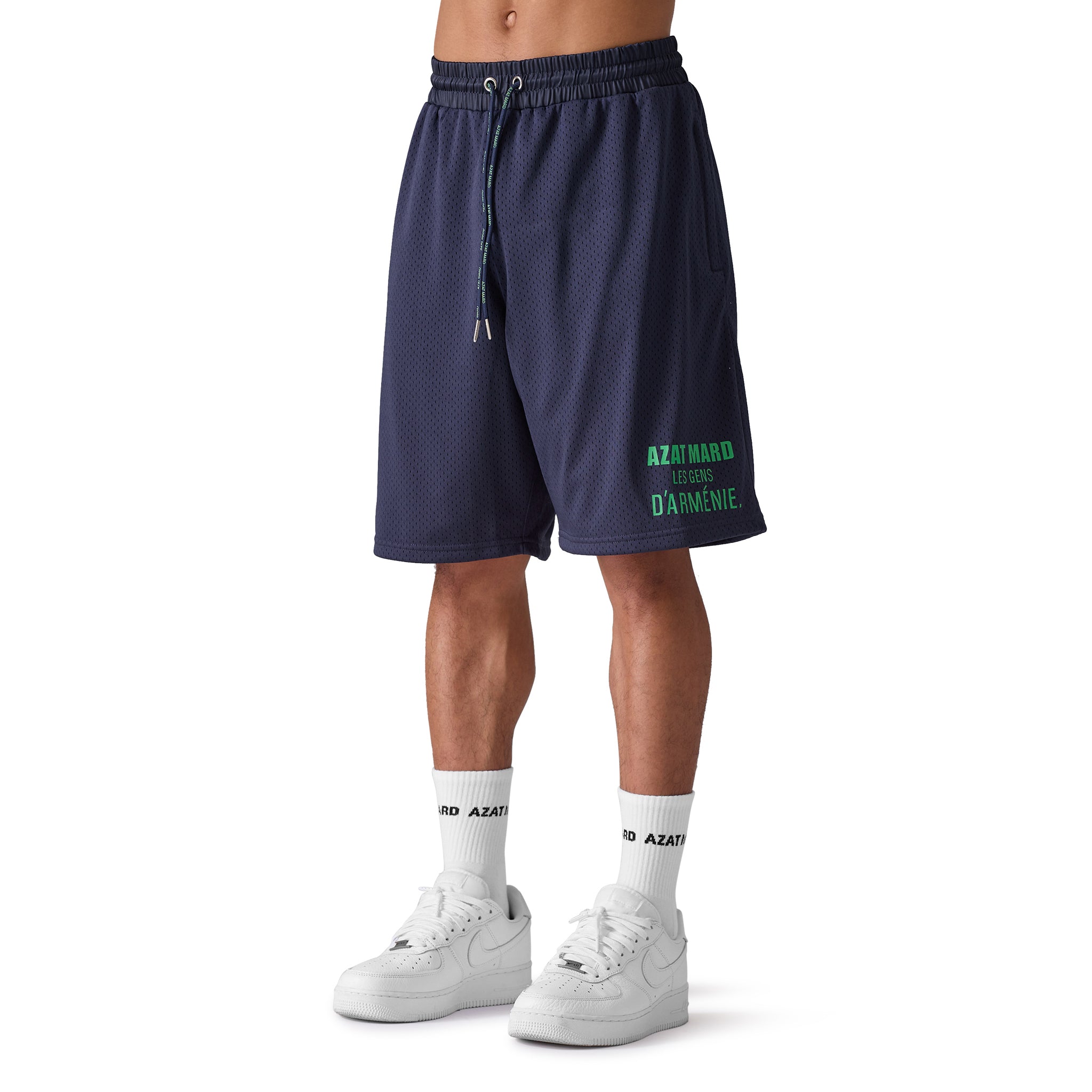 Azat Mard Men's Mesh Athletic Shorts - Navy Blue Quick-Dry Workout Running Gym Shorts for Men - Perfect for Training, Jogging & Outdoor Activities