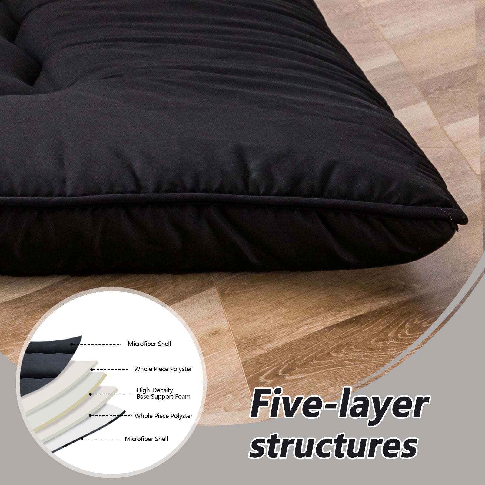 MAXYOYO Japanese Style Futon Mattress - Foldable Floor Mattress, Tatami Mat for Bedroom, Living Room & Guest Room | Comfortable Sleeping & Lounging