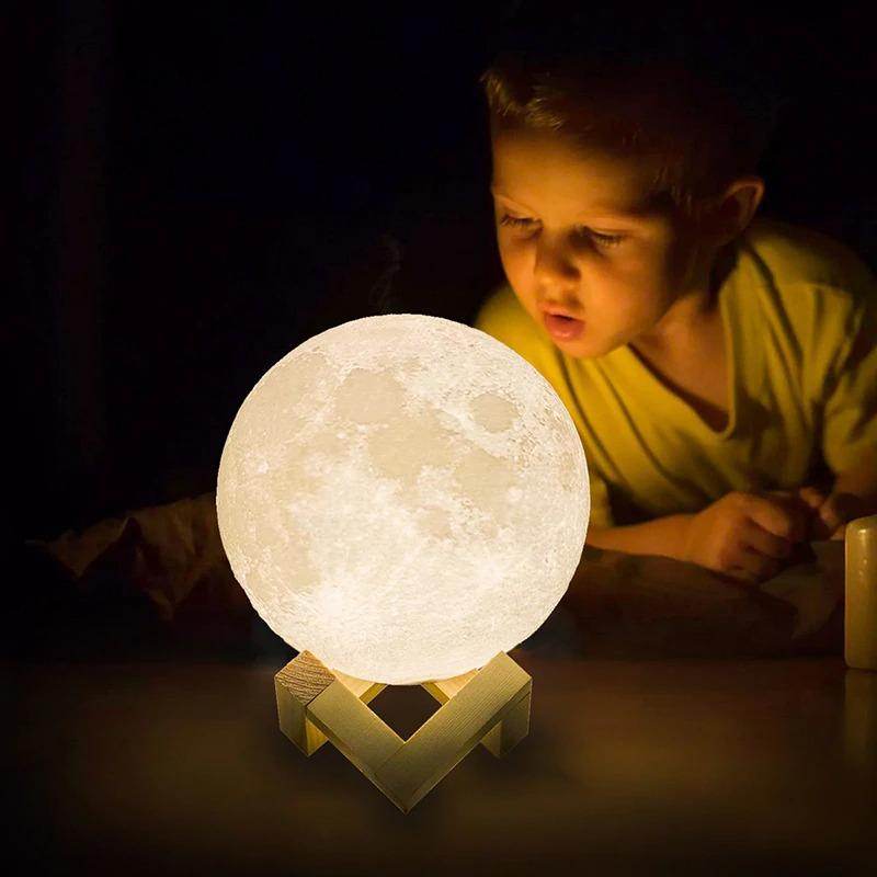 3D Moon Lamp with Remote Control - Realistic Lunar Night Light for Bedroom, Nursery, Gift | Perfect for Relaxation, Meditation & Home Decor