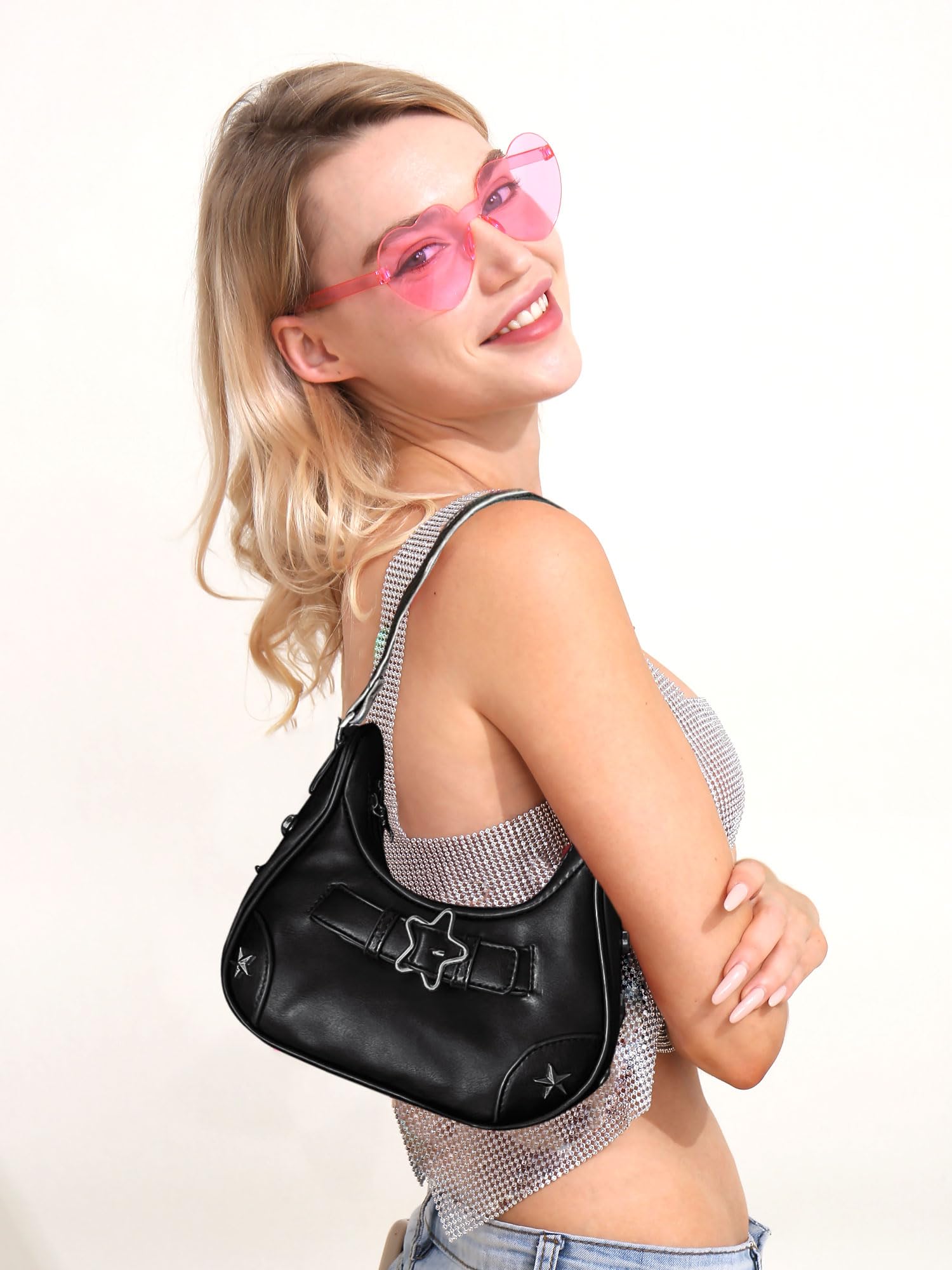JeVenis Y2K Cowgirl Crossbody Bag - Black Space Cowboy for Western Outfits