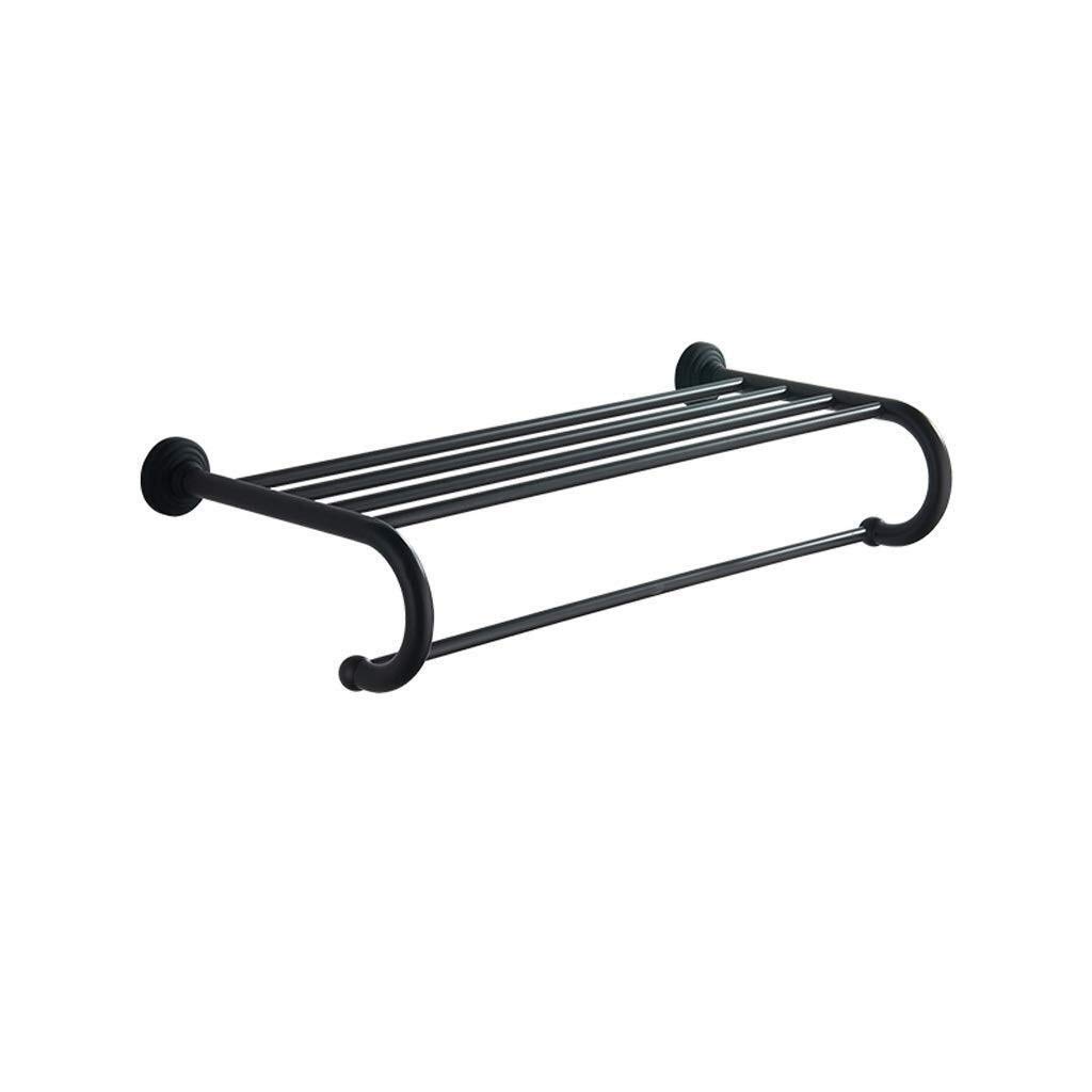 LYMJJ Oil Rubbed Bronze Wall Mounted Towel Rack - Foldable Towel Bar Holder with Hooks, Multifunctional Double Towel Bars for Bathroom Organization | Perfect for Small Spaces, Apartments & Luxury Bathroom Decor