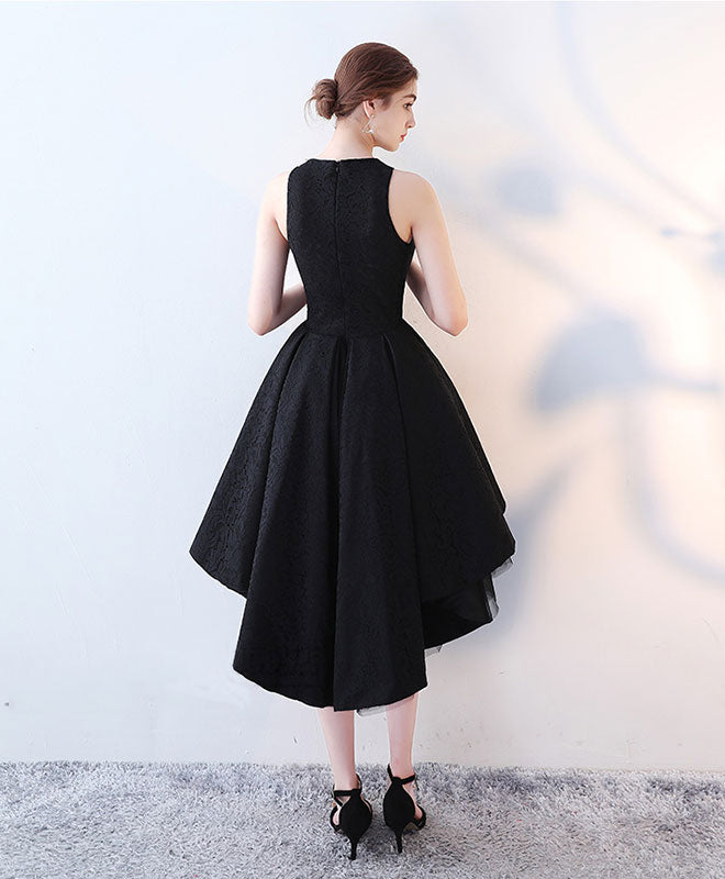 Elegant Black High-Low Prom Dress for Women - Short Evening Party Gown for Homecoming, Cocktail, and Formal Events