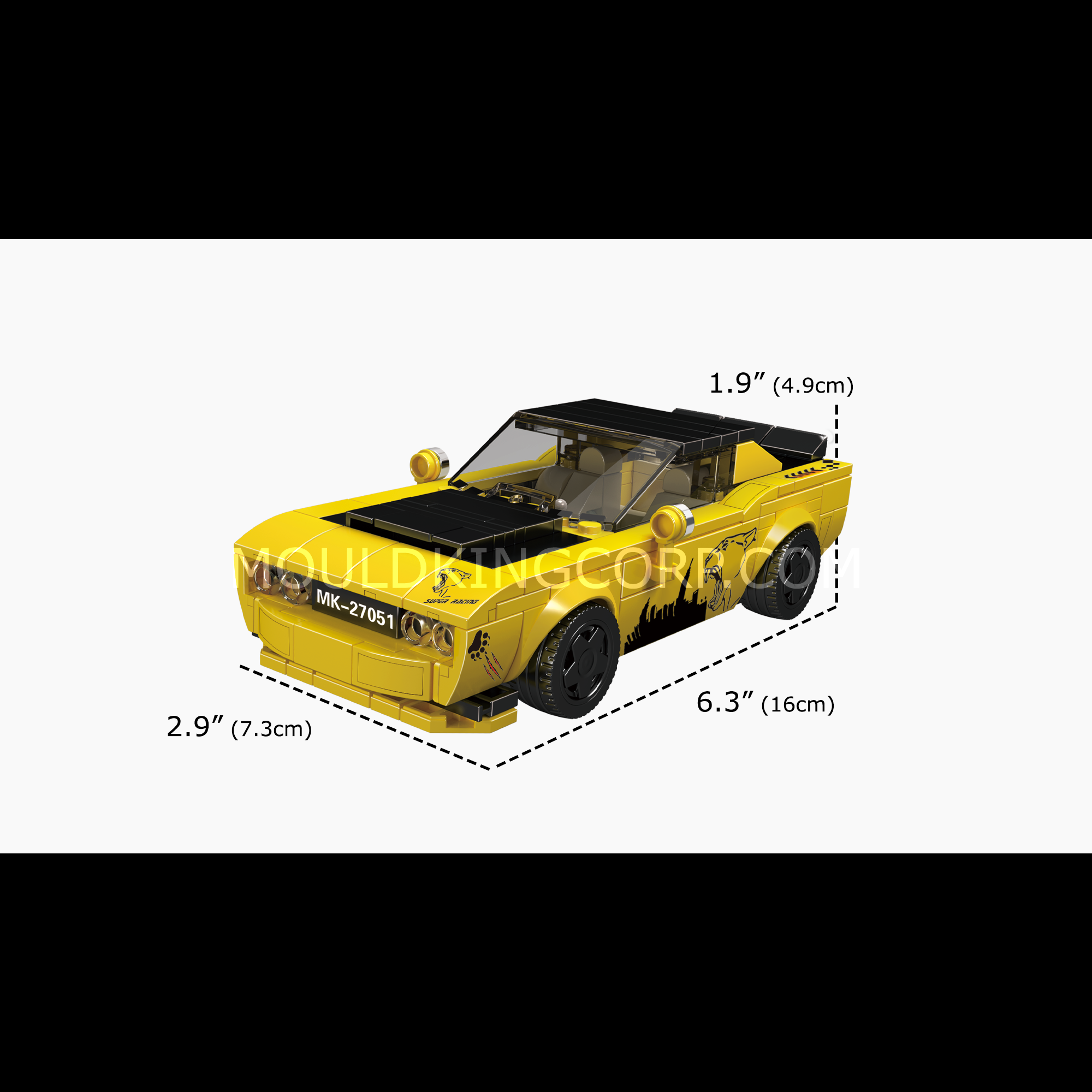 Mould King 27051 Challenger SRT Car Building Set - 368 Piece Model Kit for Adults & Kids | STEM Educational Toy for Car Enthusiasts | Perfect for Birthday Gifts & Home Decoration