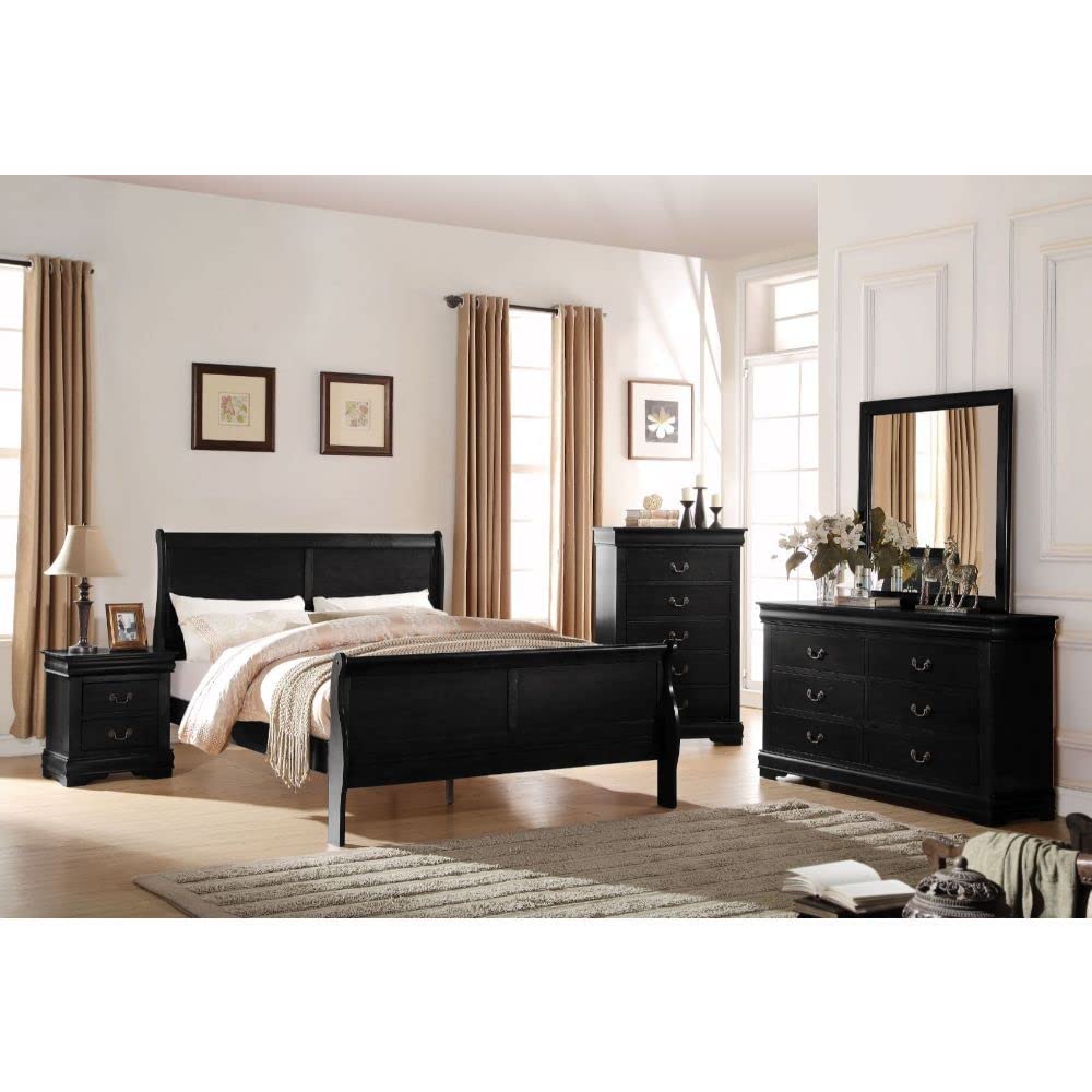 Simple Relax 2-Drawer Nightstand in Black - Modern Bedside Table for Bedroom, Living Room & Office - Perfect for Storage & Organization