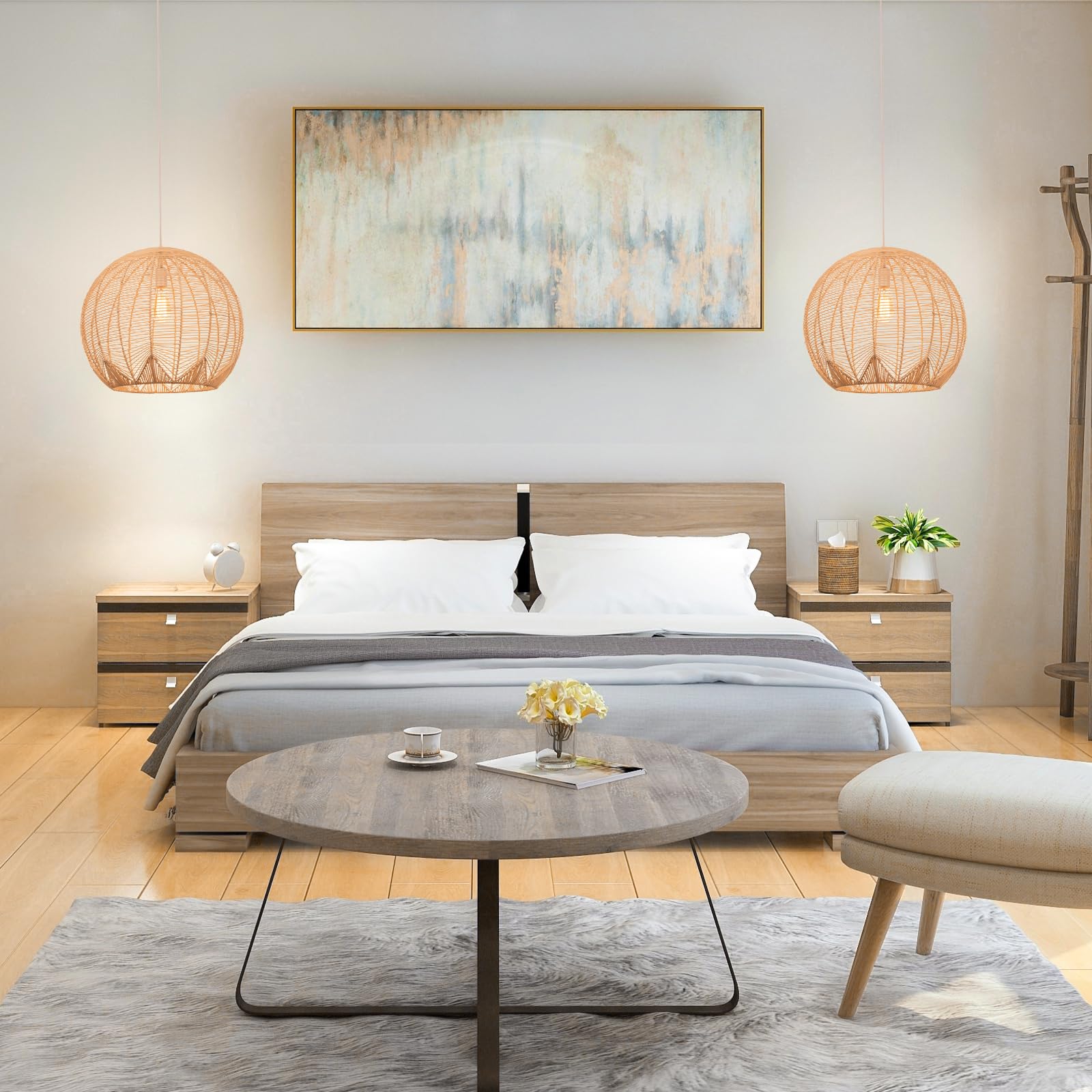 Arturesthome 1-Light Rattan Chandelier - 15.7