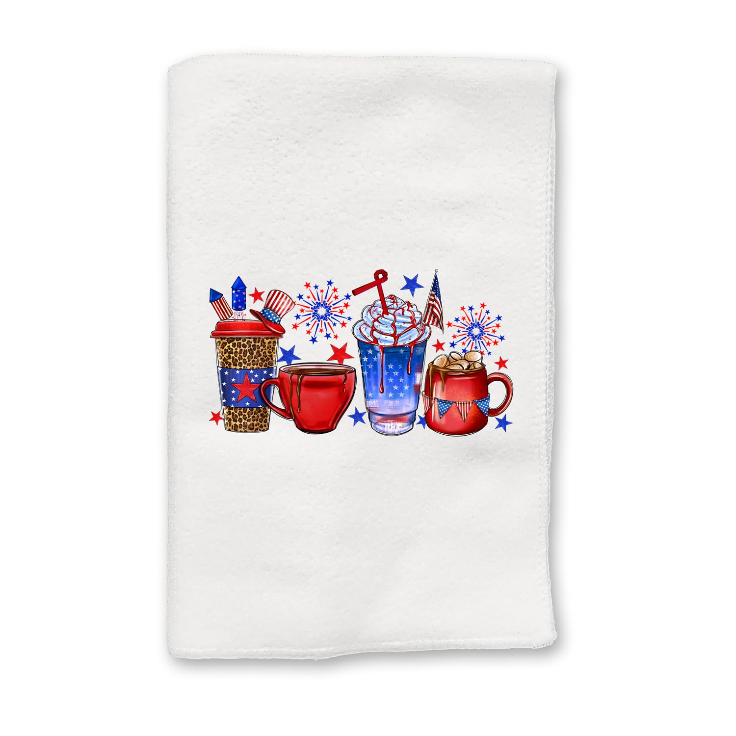 American Flag Hand Towels - Patriotic Red White and Blue Kitchen & Bath Towels for Memorial Day, 4th of July, Summer Home Decor | USA Holiday Decorations for Spring, Fall, and Seasonal Accents | Perfect for Parties, BBQs, and Patriotic Home Styling