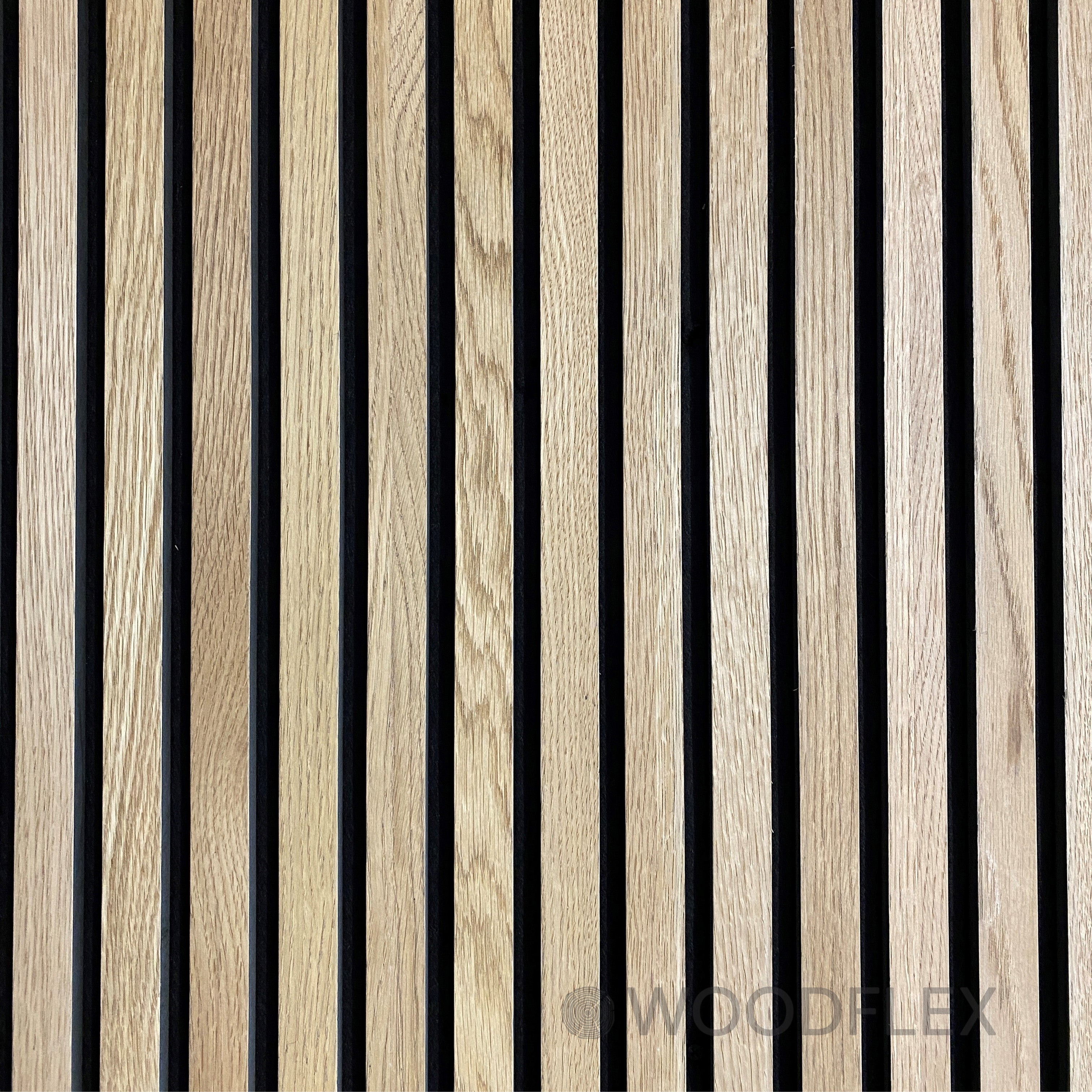 WOODFLEX Flexible Acoustic Wood Slat Wall Panel - Oak Veneer 2700mm x 600mm | Soundproofing & Decorative Wall Treatment for Home Theater, Office, and Studio