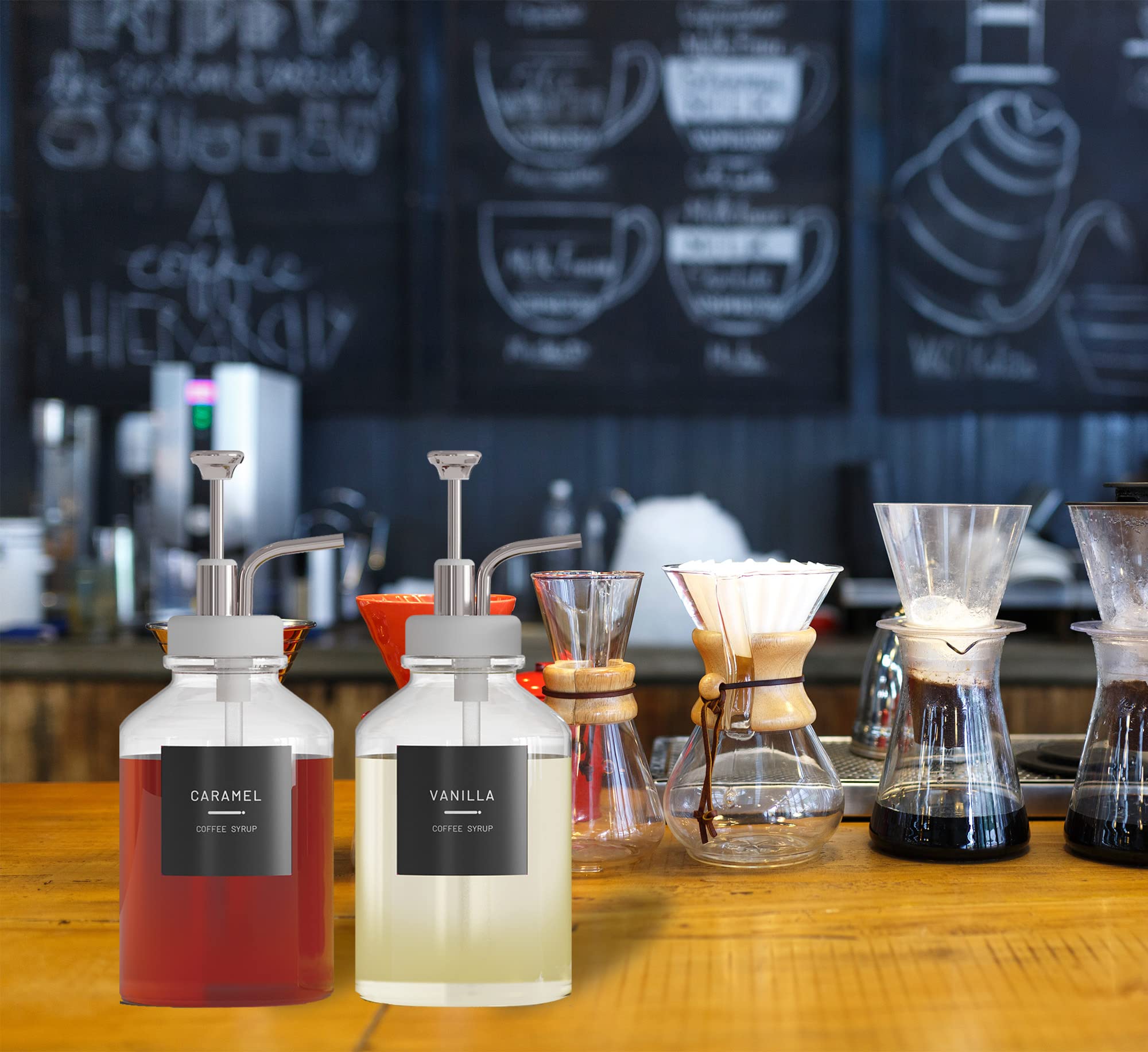 89 Preprinted Coffee Syrup Labels - Minimalist Stickers for Coffee Bar Accessories, Bottles & Dispensers | Perfect for Coffee Station Organization & Home Café Setup