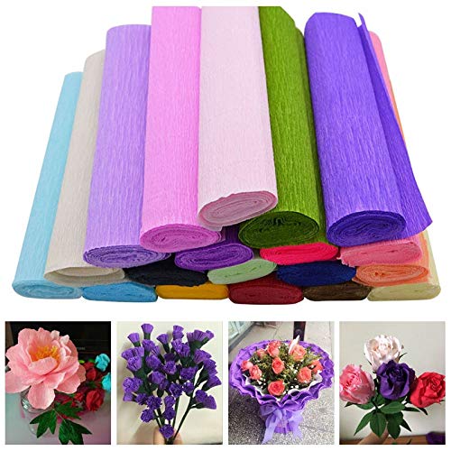 PEPPERLONELY Crepe Paper Rolls - 250 x 25 cm, Rose Red | Bulk Tissue Paper for Gift Wrapping, Party Decorations & DIY Crafts | Perfect for Birthdays, Weddings & School Projects