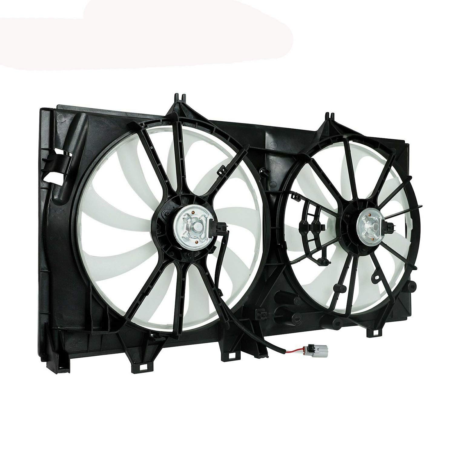 TYFYB Dual Condenser Cooling Radiator Fan 7+9 Blades 12V for 2012-2017 Toyota Camry 2.5L L4 - Compatible with Part Numbers TO3115169, 622760, 674-60106 (Black/White) - Perfect for Engine Cooling & AC System Performance
