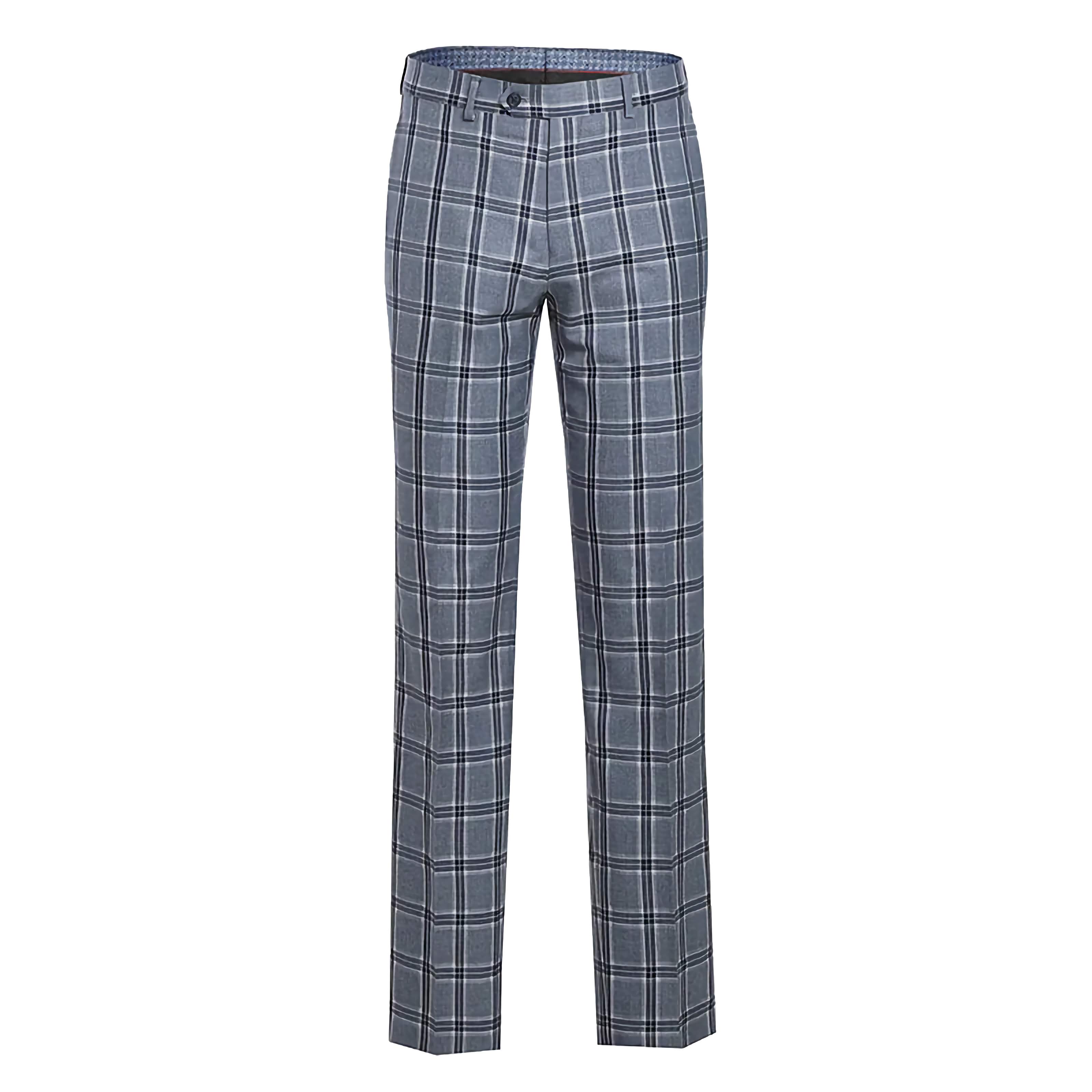 English Laundry 3-Piece Light Gray Checked Slim Fit Suit for Men | Business Formal Attire & Wedding Outfit | Perfect for Office, Interviews, and Special Occasions