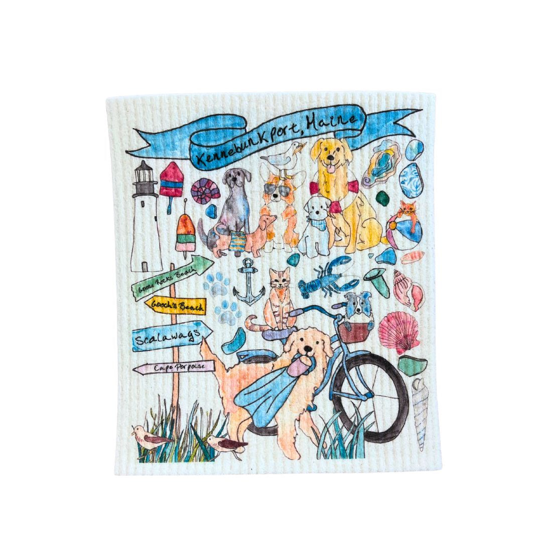 Eco-Friendly Swedish Dishcloths - Super Absorbent & Reusable Kitchen Towels for Cleaning, Dishwashing & Spills | Kennebunkport Brand | Perfect for Home, Office & RV Use