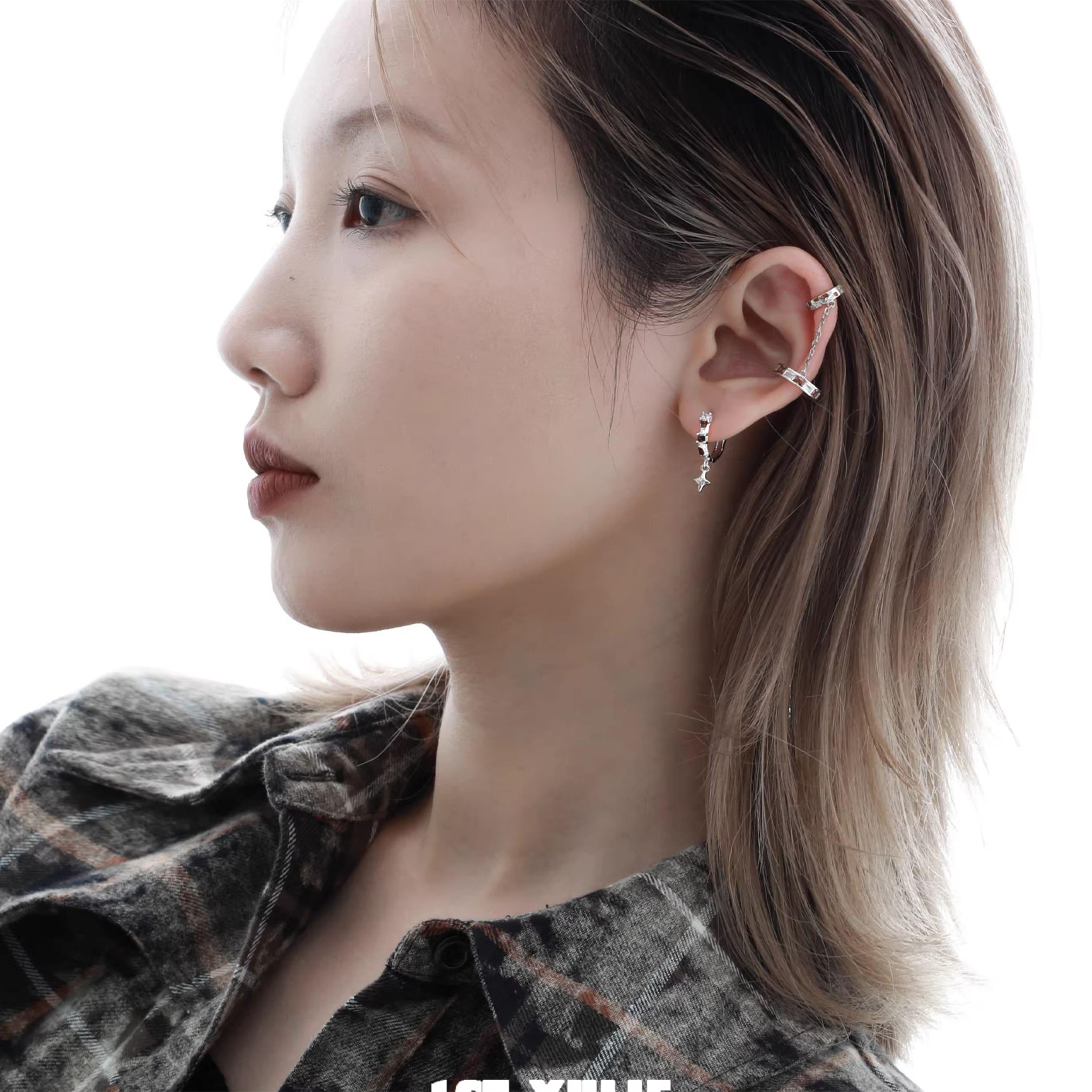 Autumn S925 Sterling Silver Chain Ear Clips - Elegant Hypoallergenic Dangle Earrings for Women | Perfect for Fall Outfits, Parties & Gift Giving
