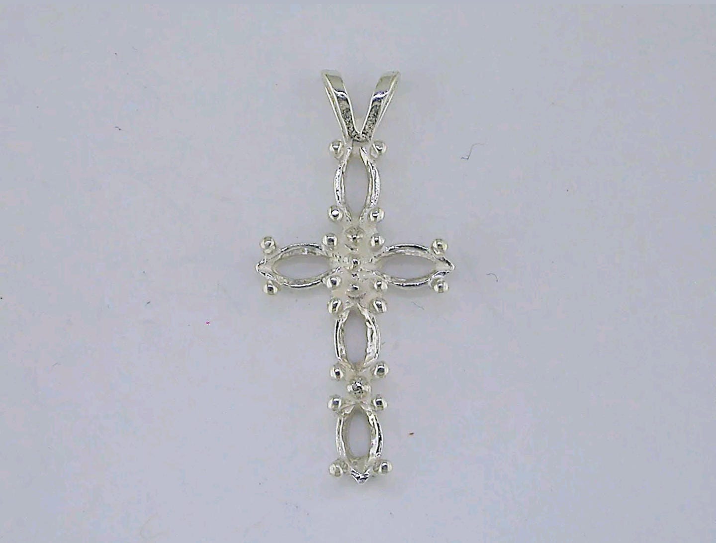 Solid Sterling Silver or 14K White/Yellow Gold Marquise Cross Pendant with Multi Stone Accents - Handcrafted in USA | Perfect for Gifts, Religious Jewelry & Everyday Wear