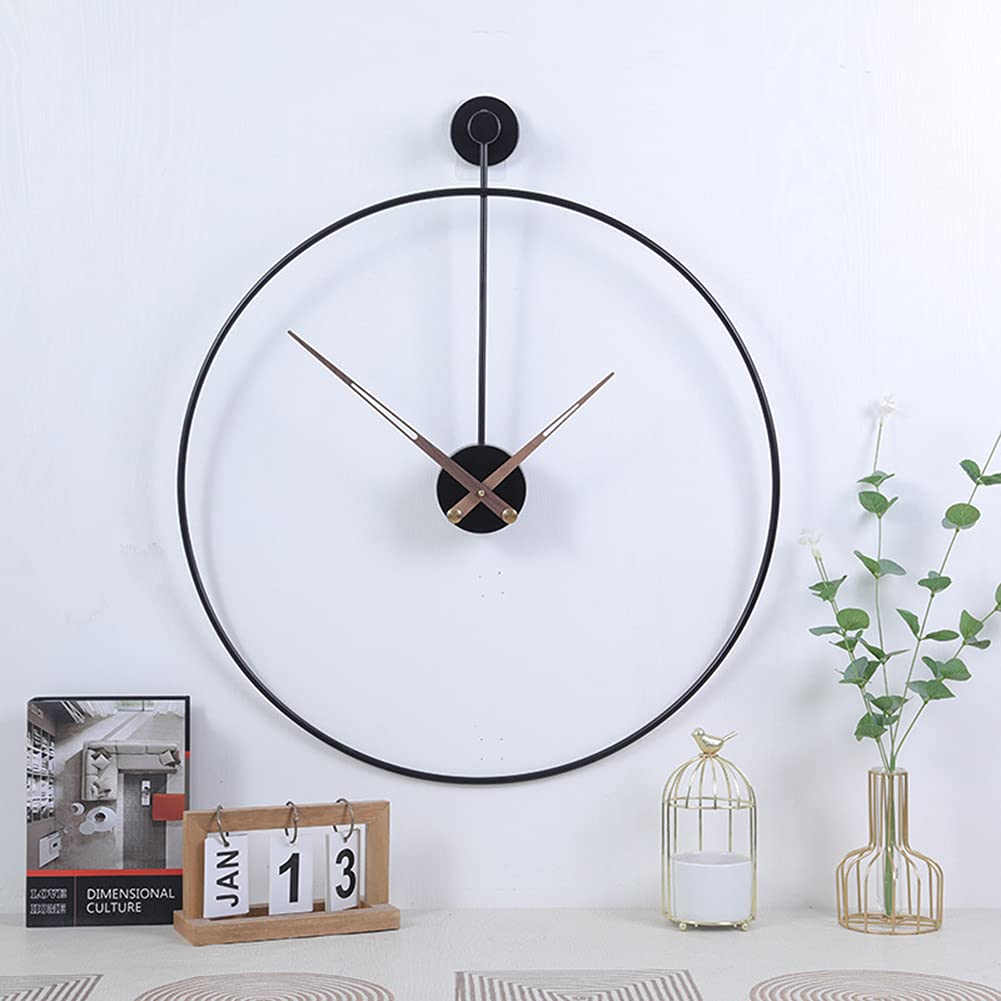 Modern Nordic Style Metal Wall Clock - Battery Operated, Silent Quartz Movement, Wrought Iron Design for Home, Kitchen, Office, Cafe & Hotel Decor | Perfect for Living Room, Bedroom, and Workspace Decoration