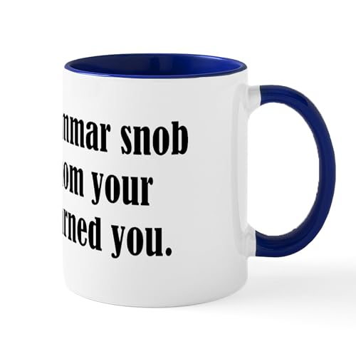 White/Navy Inside - Grammar Snob Mug