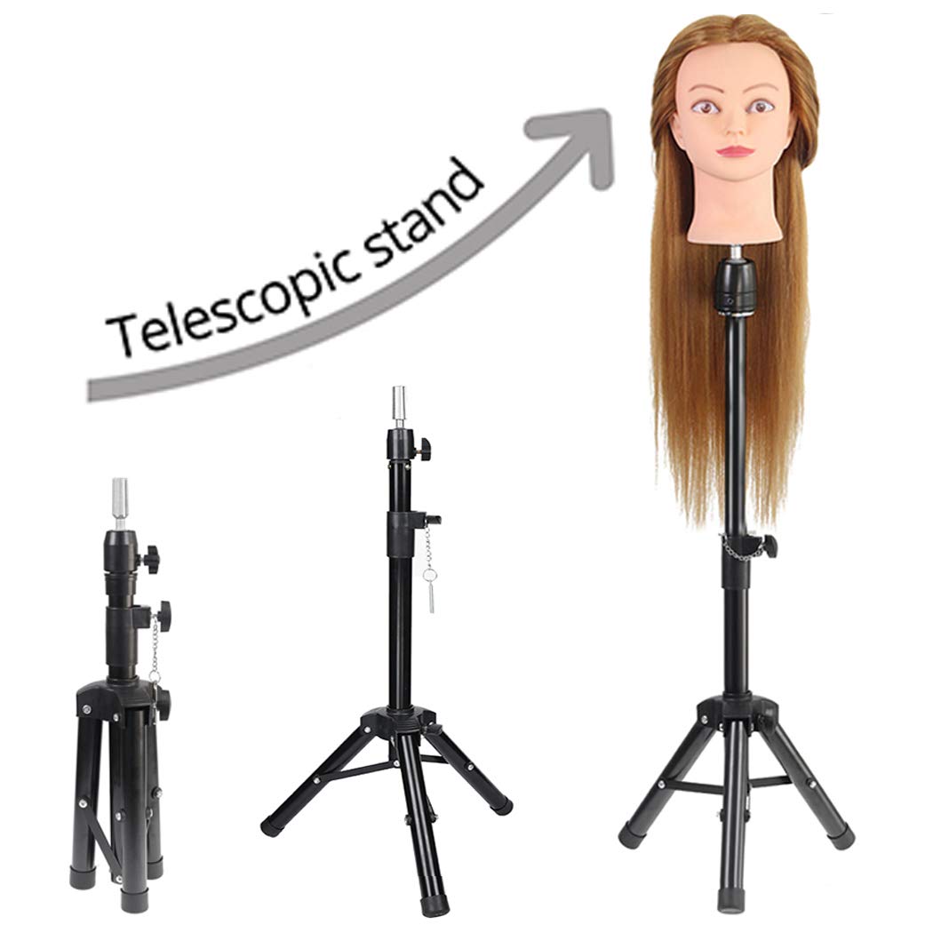 BLUSHIA Heavy Duty Adjustable Metal Wig Stand Tripod - Mannequin Head Holder for Cosmetology, Hairdressing Training & Wig Styling | Perfect for Salon Professionals, Home Hairstyling & Wig Making Practice