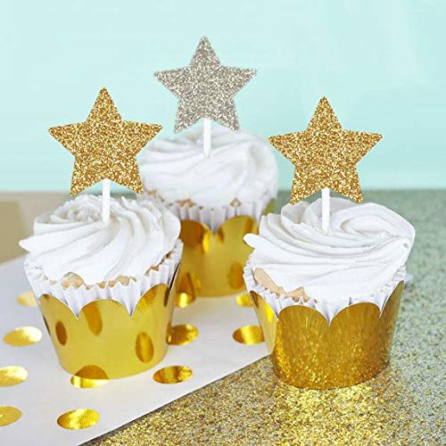 Flairs New York Pink Mini Stars Cupcake Toppers - Pack of 10 | Party Decorations & Baking Supplies for Birthdays, Weddings, Baby Showers & Celebrations