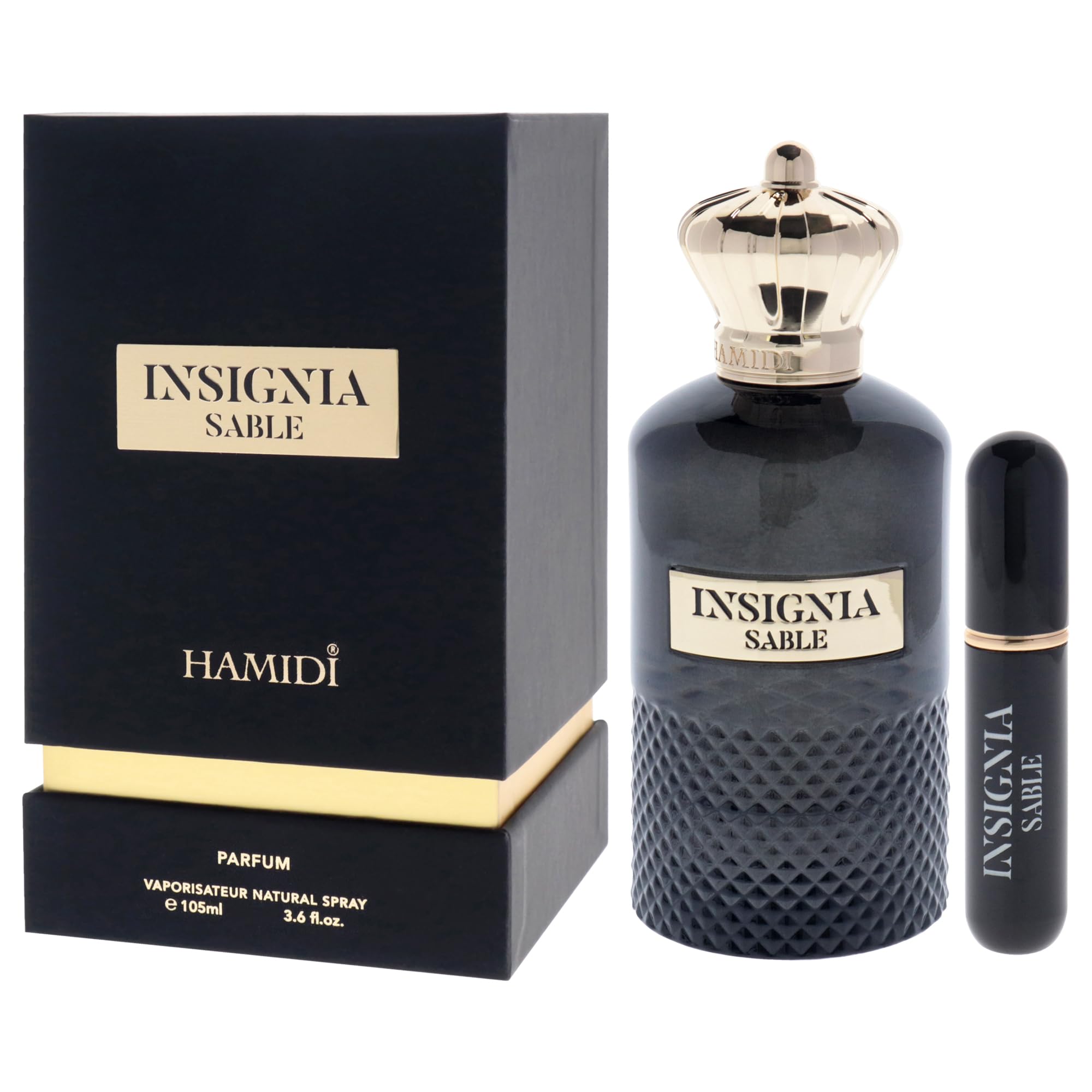 Hamidi Insignia Sable for Men Eau de Parfum Spray - 3.6 oz Luxury Cologne for Men, Woody Spicy Fragrance with Long Lasting Scent, Perfect for Date Night, Office & Special Occasions