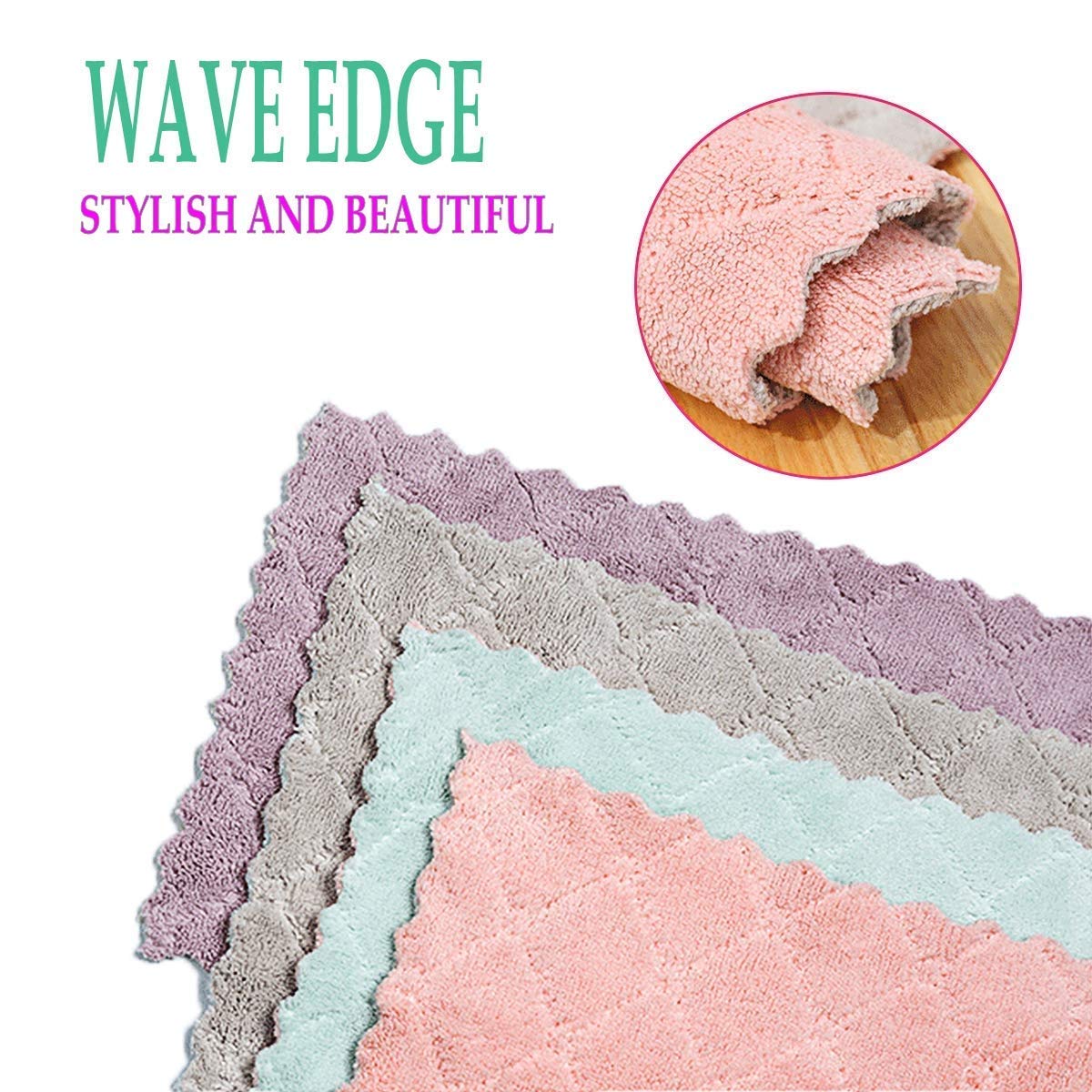 Premium Microfiber Cleaning Cloths - 4 Pack Super Soft & Highly Absorbent Lint-Free Towels (25x25cm) - Ideal for Car Detailing, Kitchen Cleaning, Window Wiping & Household Use