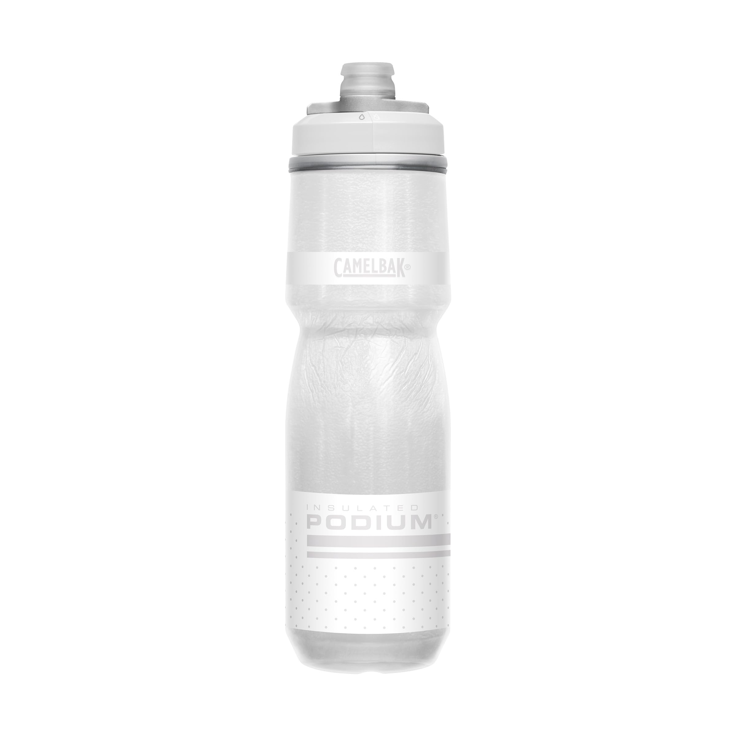 CamelBak Podium Chill Insulated Bike Water Bottle - 24oz BPA-Free Cycling Water Bottle with Easy Squeeze Design & Reflective Ghost Finish - Fits Most Bike Cages - Perfect for Road Biking, Mountain Biking & Outdoor Workouts