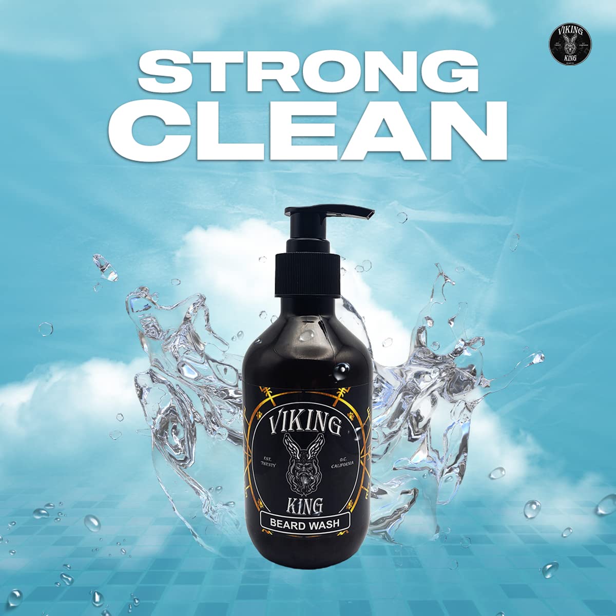 Viking King Beard Wash with Tea Tree & Mint - 300ml Natural Beard Shampoo for Men - Hydrating & Cleansing for Soft, Healthy Facial Hair - Perfect for Daily Grooming & Styling