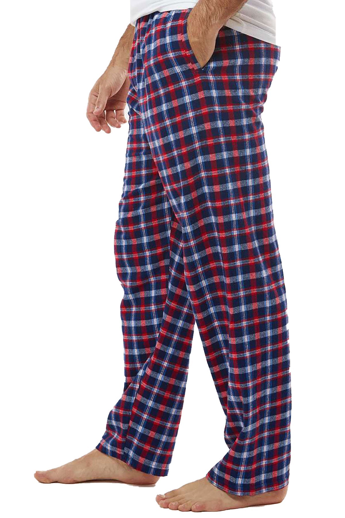Harley-Davidson Inspired Flannel Pants for Men - Red & Blue Plaid Boxer Briefs - Comfortable Lounge & Sleepwear for Motorcycle Enthusiasts