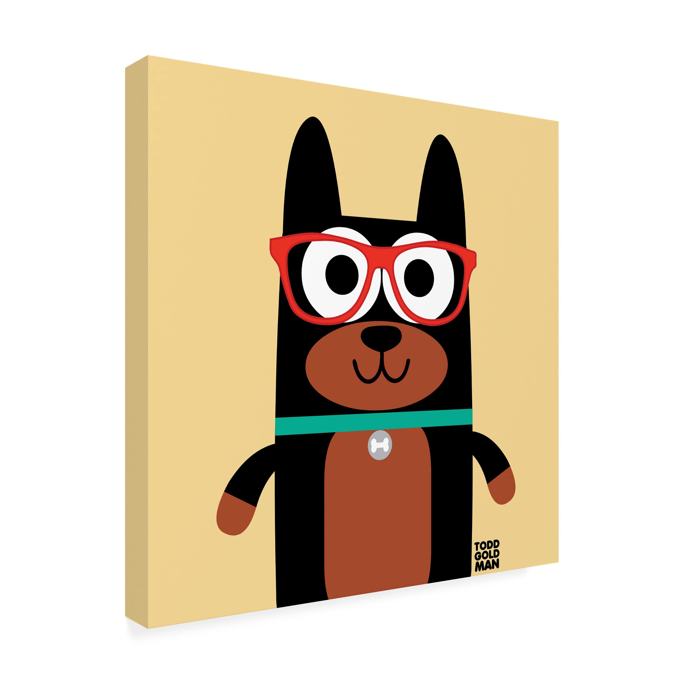 Trademark Fine Art 'Bow Wow Doberman' Canvas Wall Art by Todd Art - Perfect for Living Room, Bedroom & Office Decor