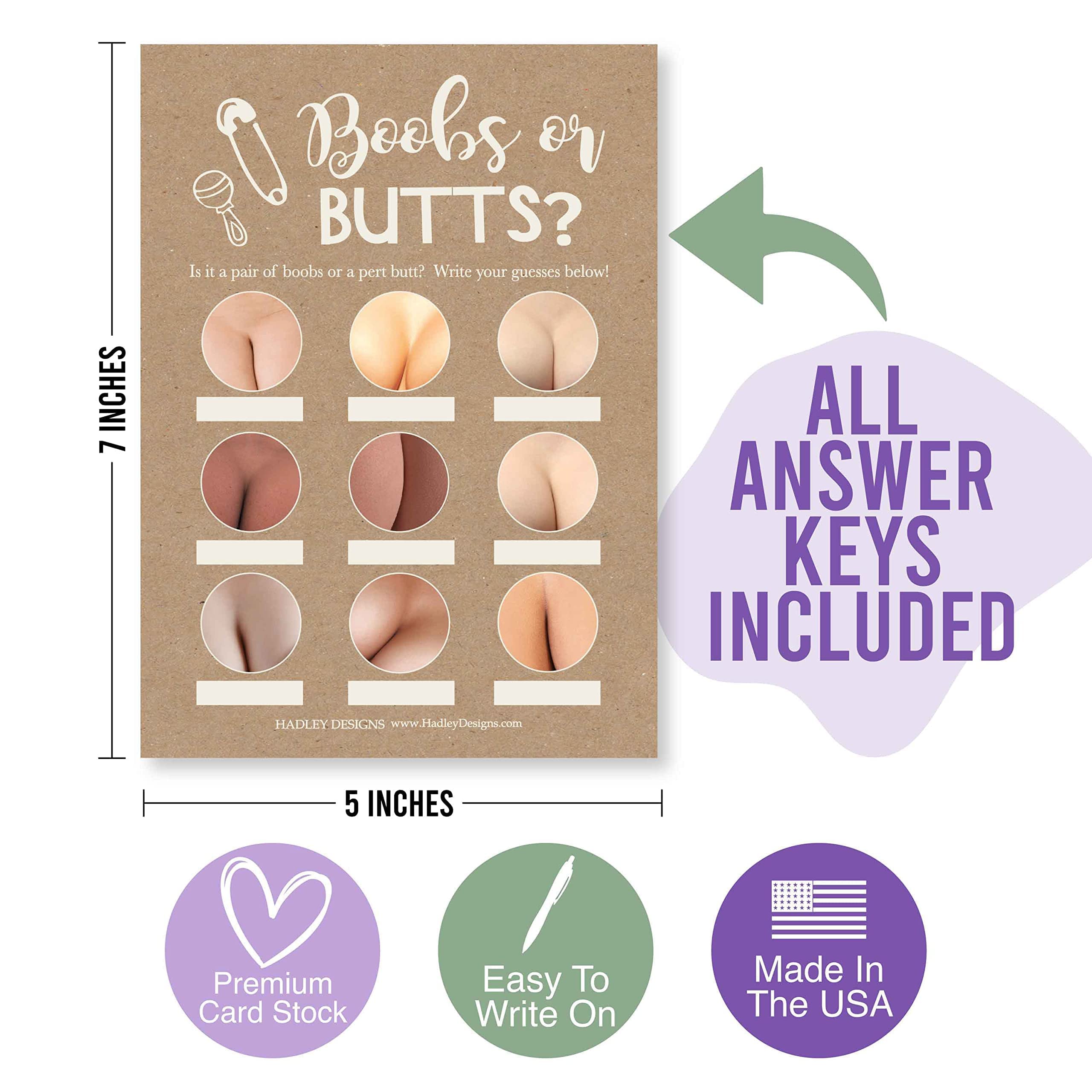 Hadley Designs - 25 Rustic Baby Shower Game Cards, Love or Labor & Word Scramble Fun - Double Sided Baby Shower Party Supplies for Gender Reveal, Coed Showers & Nursery Decor
