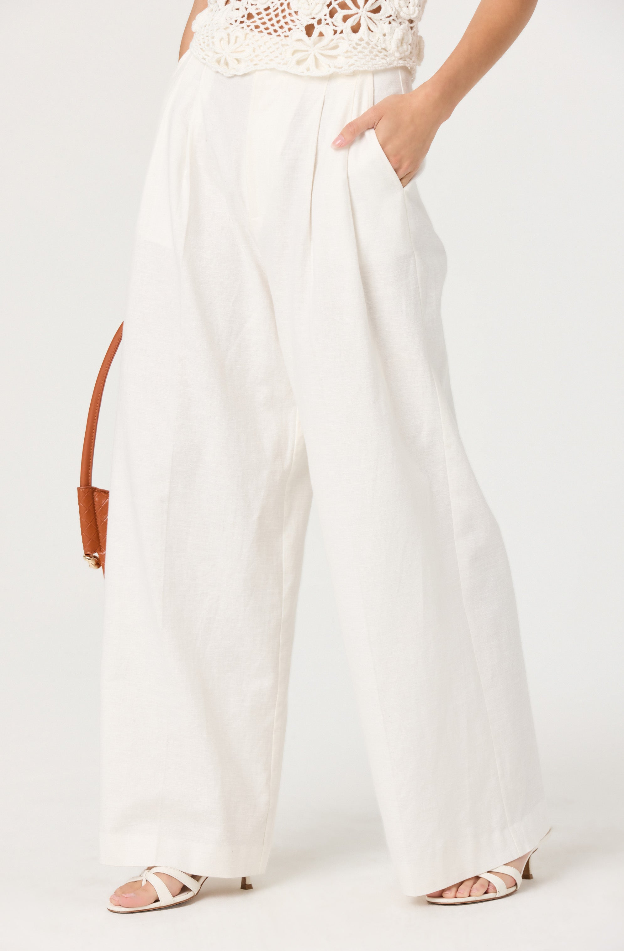 Milani Women's Linen Blend Trouser Pants - Comfortable & Stylish Casual Dress Pants for Work, Office & Travel