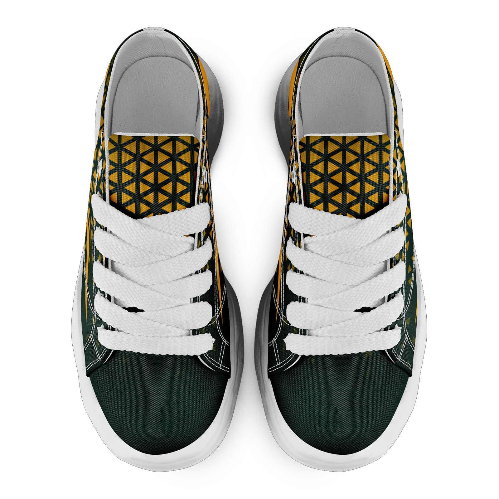 Custom Green & Yellow Wisconsin Badgers Personalized Sneakers - Men's Size 13 (FN038 D023003) - Perfect for Game Day, College Spirit & Fan Apparel