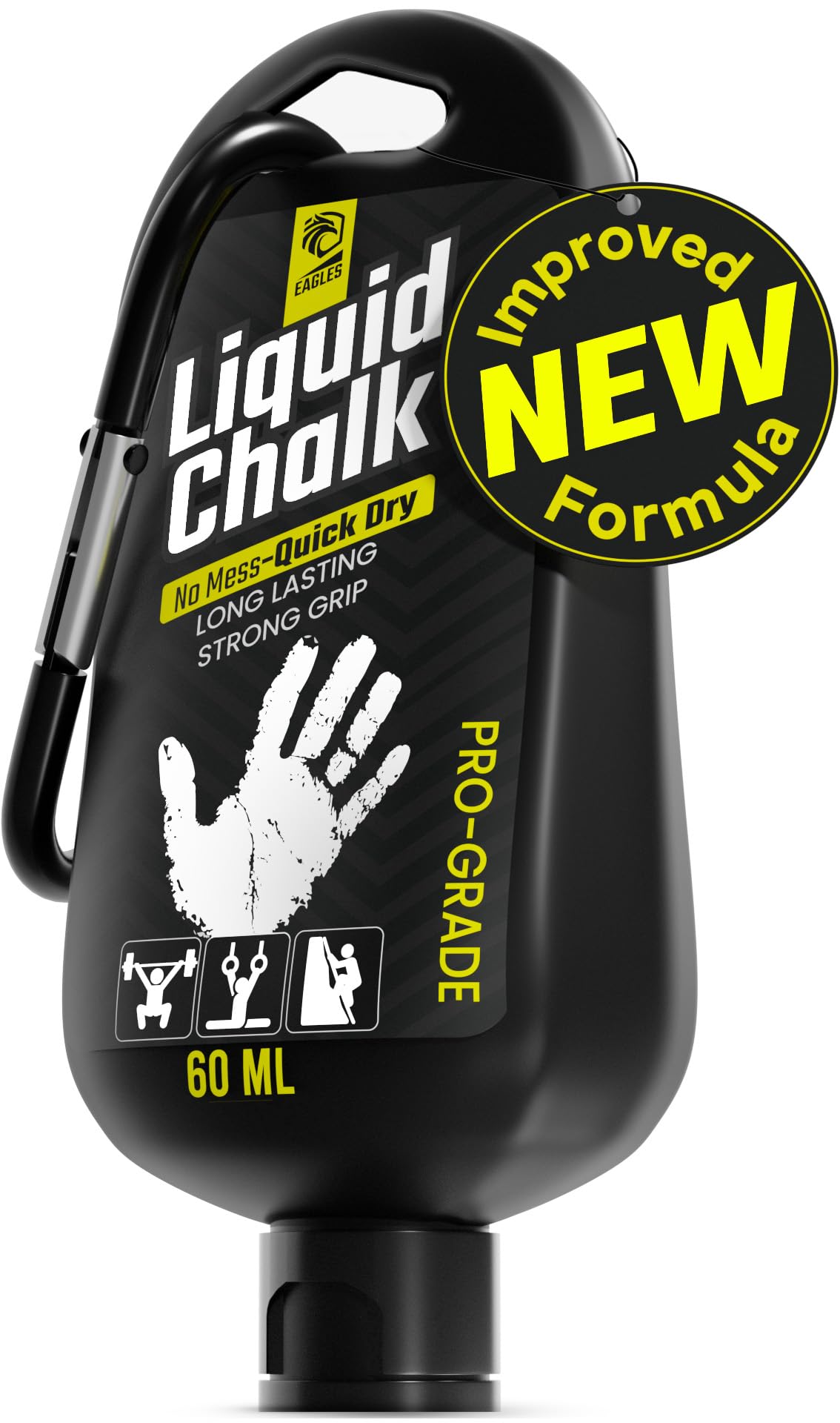 EAGLES Pro Grade Liquid Chalk 60ml (1/2/3/4 Pack) - Non-Mess Grip Enhancer for Weightlifting, Gymnastics, Rock Climbing, Pole Dancing & Workouts - Sweat-Resistant Long Lasting Sports Chalk - Perfect for Gym, Home Training & Outdoor Fitness Activities