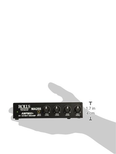 Rolls MA255 20W/Ch Stereo Class D Mixer Amplifier - Perfect for Home Audio, DJ Setup, and Small Venue Sound Systems