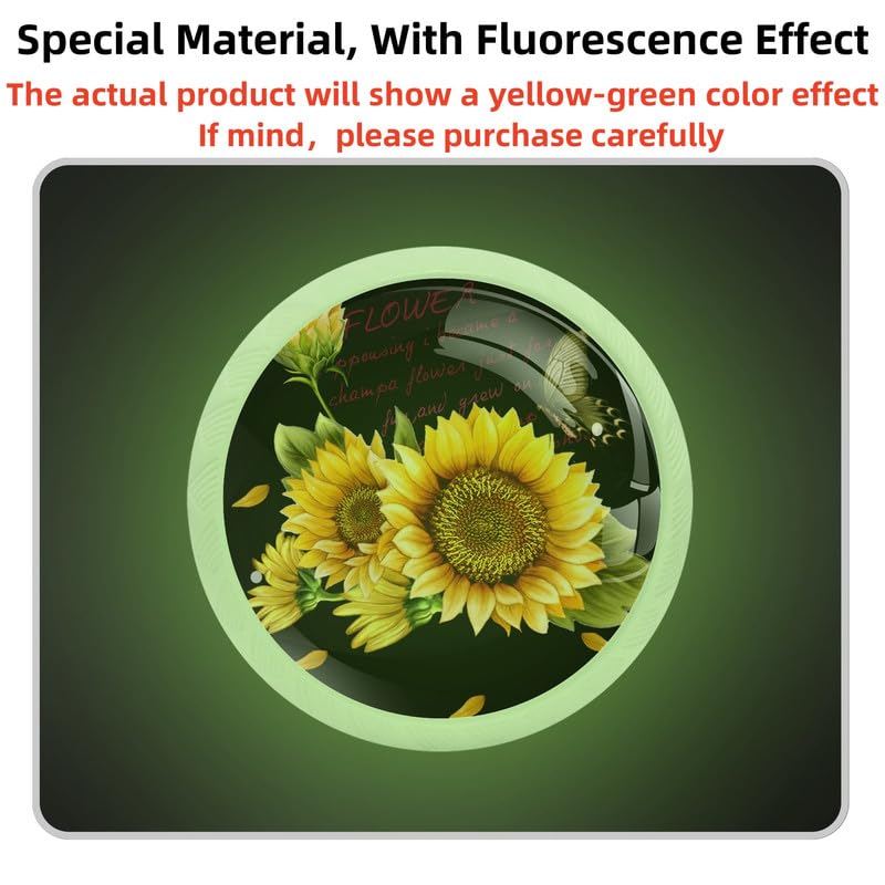 LORVIES 4-Pack Floral Cabinet Knobs - Black Sunflower Design for Dresser, Closet & Kitchen