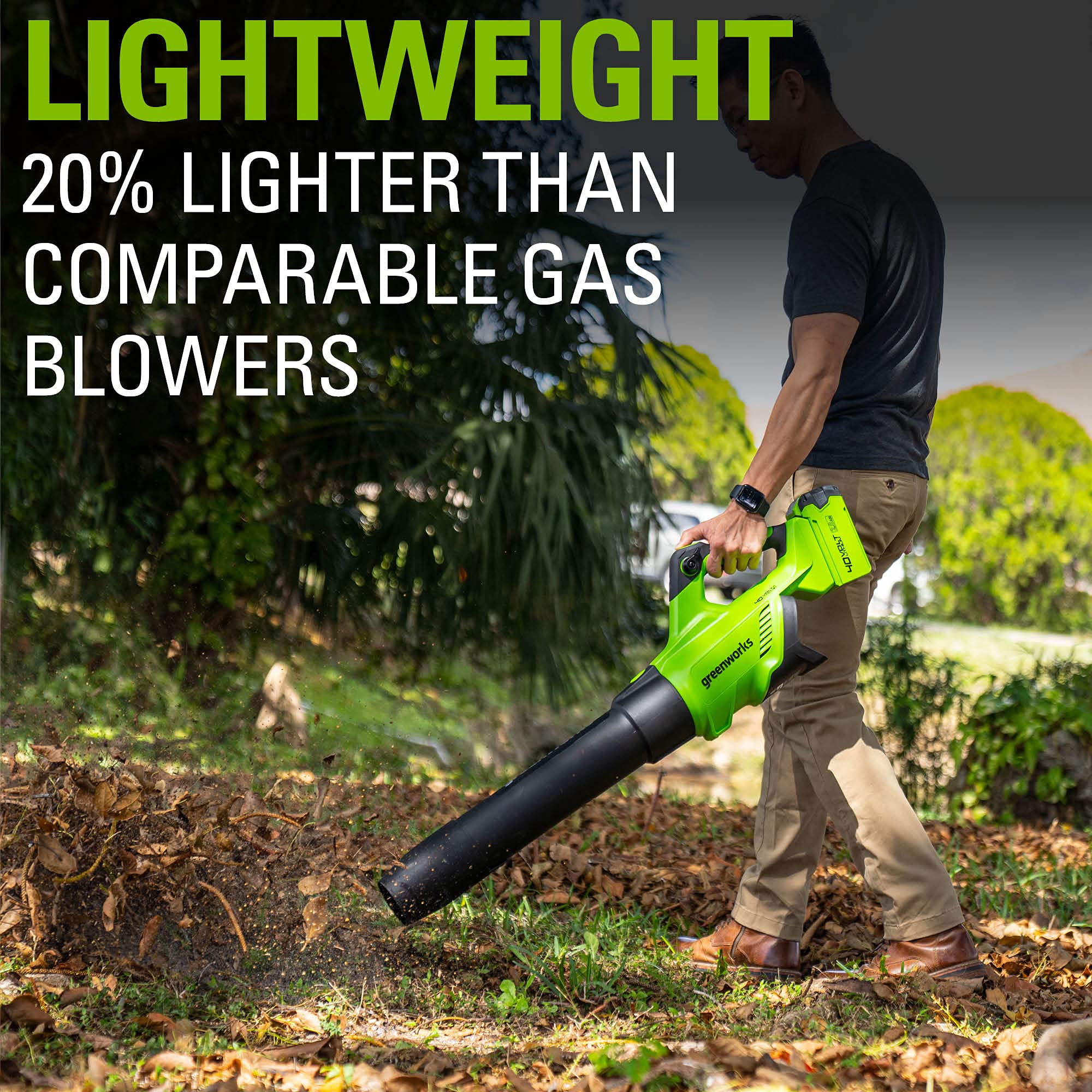 Greenworks 40V Cordless Leaf Blower with 2.5Ah Battery & Charger - 120 MPH / 500 CFM Power, Compatible with 75+ Tools - Perfect for Yard Cleanup, Leaf Removal, and Outdoor Maintenance