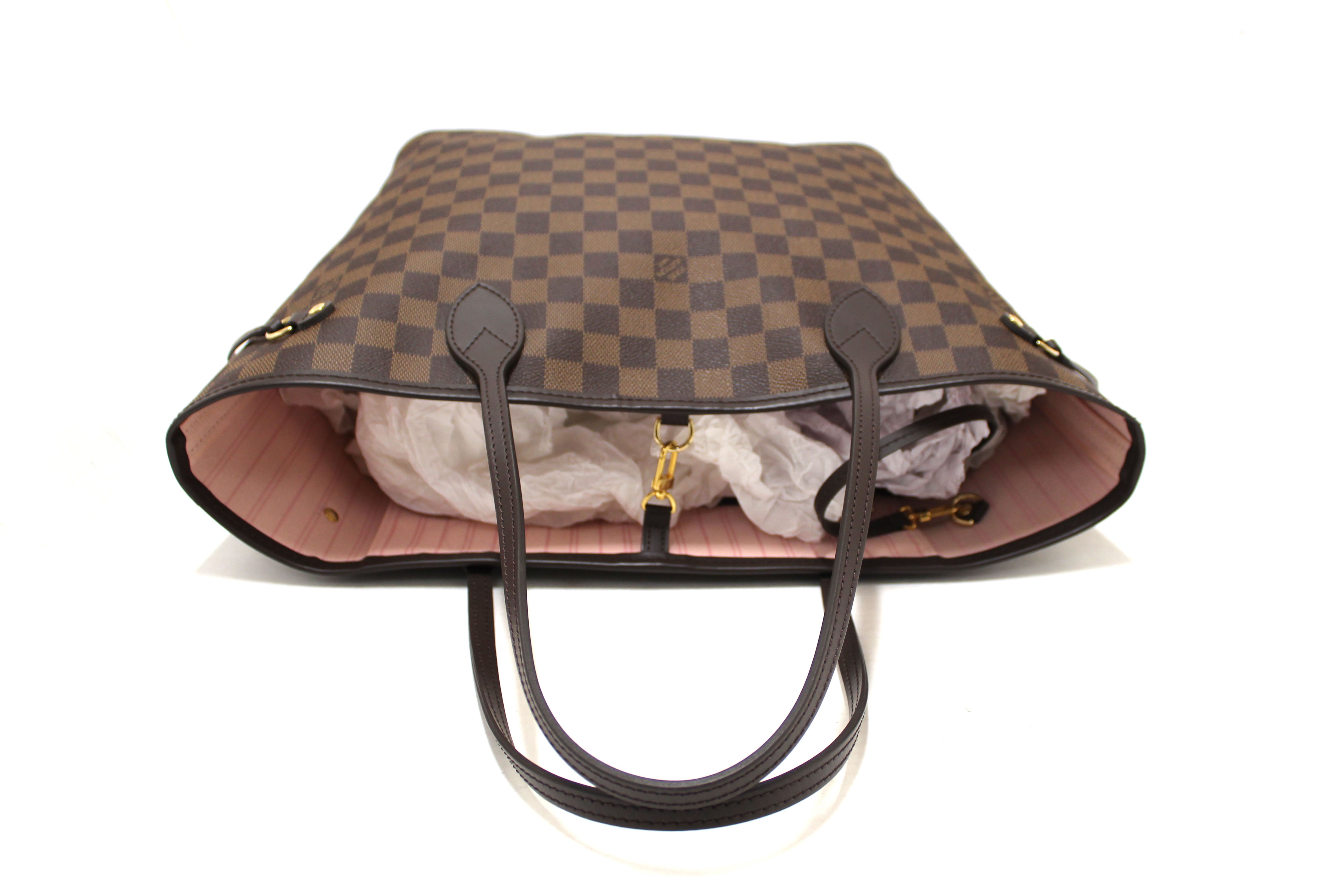 Authentic Louis Vuitton Damier Ebene Canvas Neverfull MM Tote Shoulder Bag - Luxury Designer Handbag for Women, Perfect for Work, Travel & Everyday Use