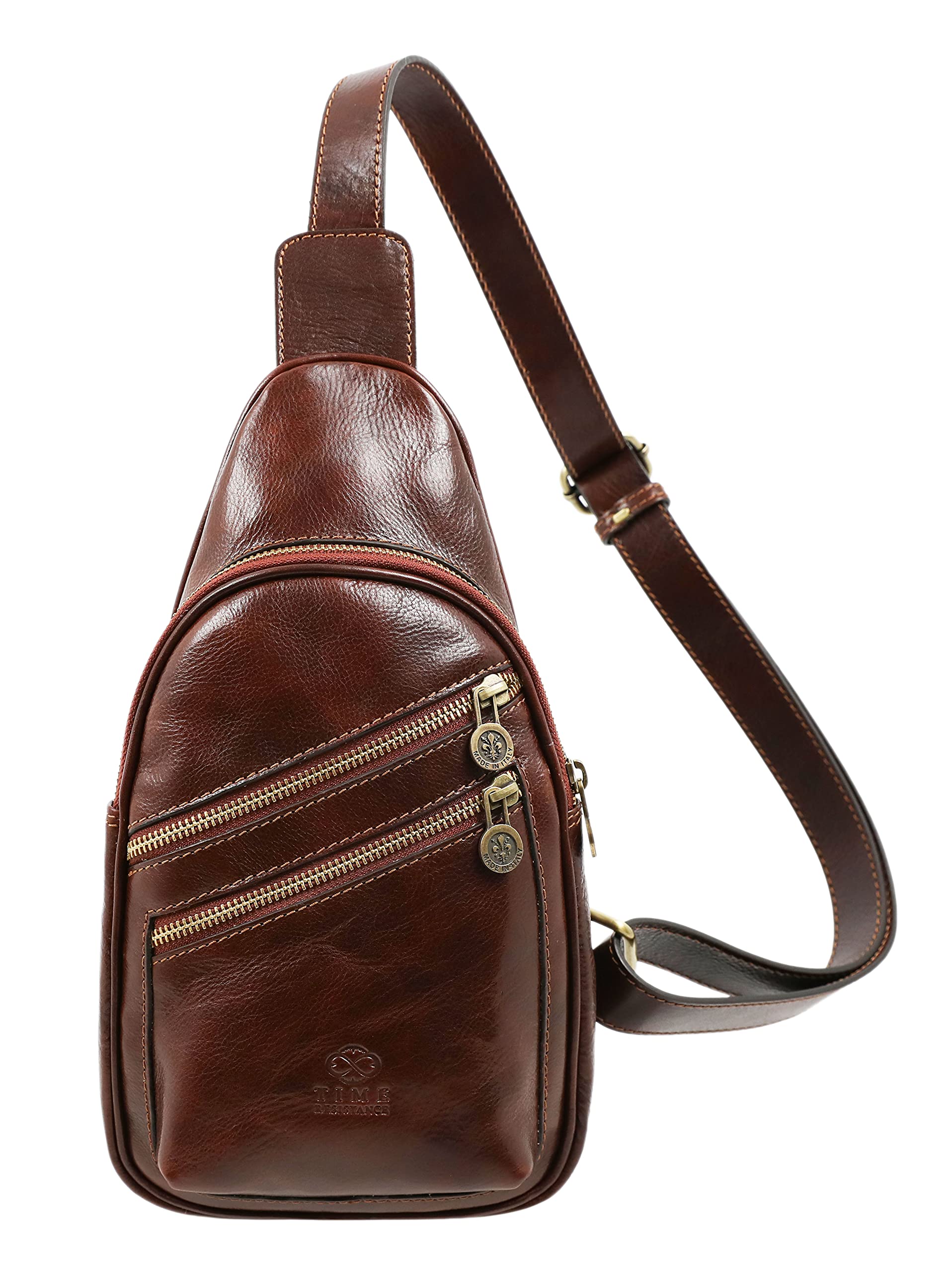 Durable Leather Crossbody Bag for Men & Women - Handmade Brown Messenger Shoulder Bag & Sling Backpack - Perfect for Travel, Work & Daily Use