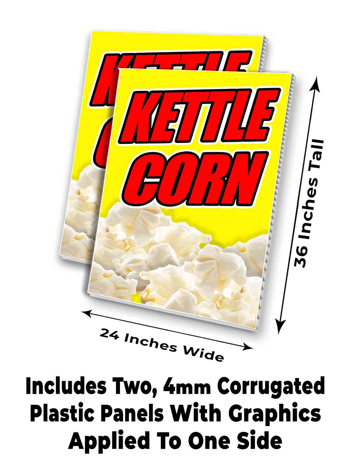4mm Corrugated Plastic Panel - Kettle Corn Design (24