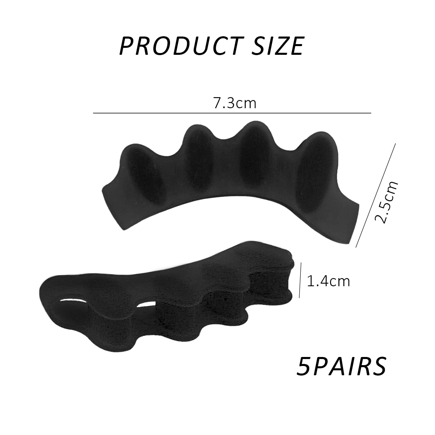 5 Pairs Toe Separators for Bunions Relief, Hallux Valgus Corrector, Soft Gel Toe Spacers for Hammertoe & Overlapping Toes - Perfect for Yoga, Pedicure & Post-Surgery Recovery