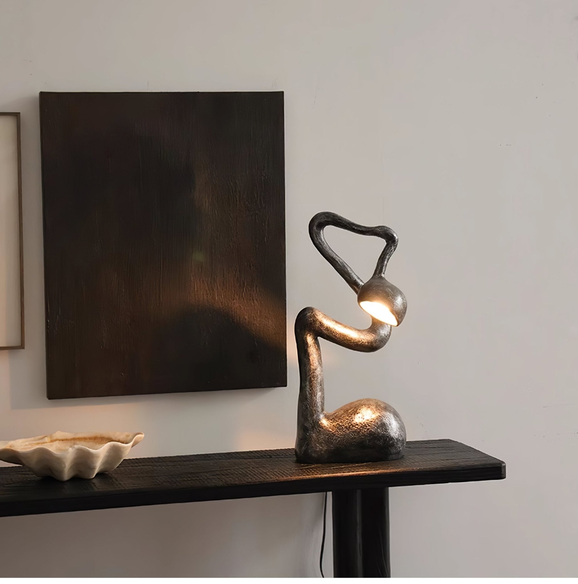 Handcrafted Myrrh Resin Sculpture Table Lamp - Elegant Home Decor for Living Room, Bedroom & Office