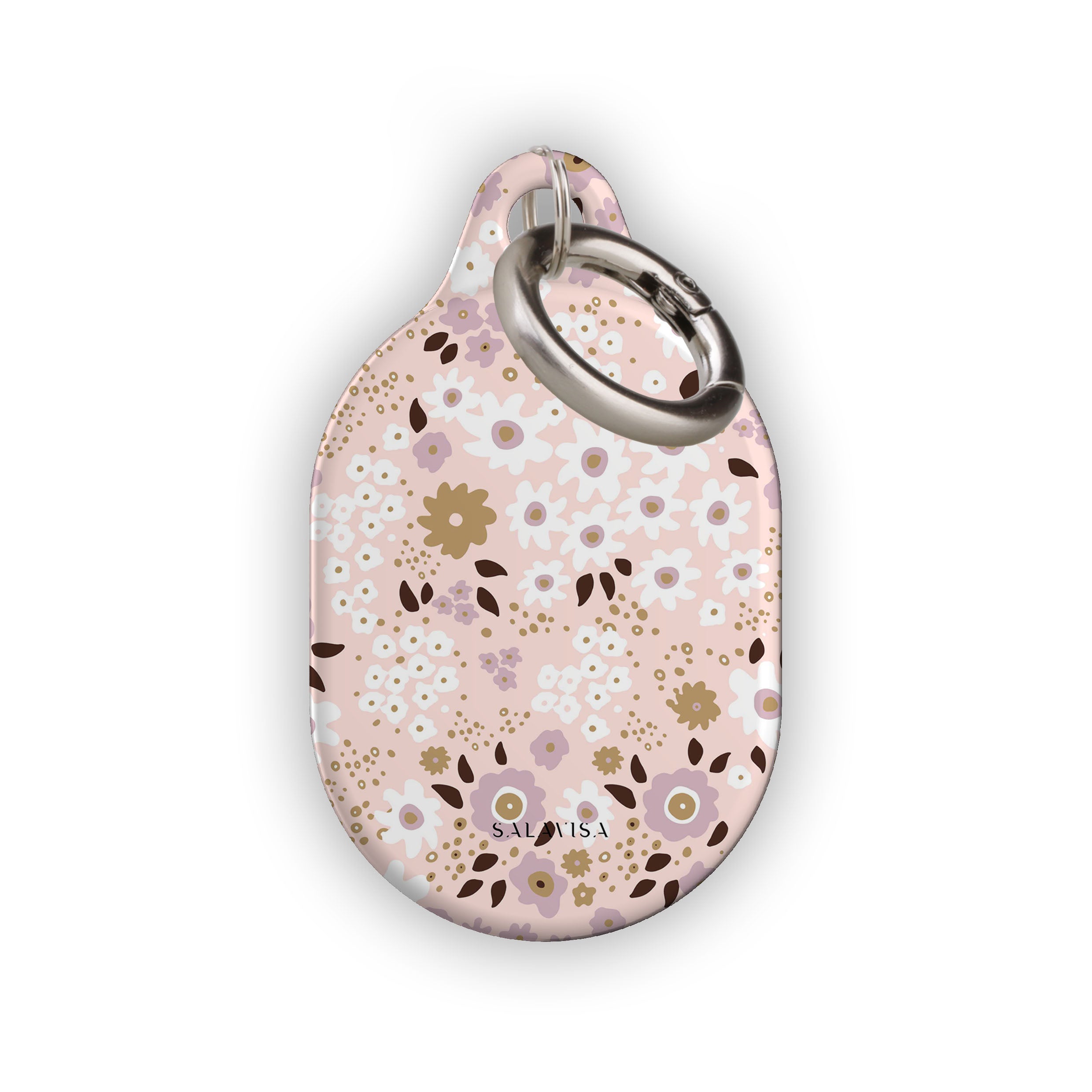 Cute Pink Ditsy Floral AirTag Holder for Apple - Stylish Keychain Accessory for Wallet, Keys & Luggage Tracking | Perfect Gift for Women & Girls