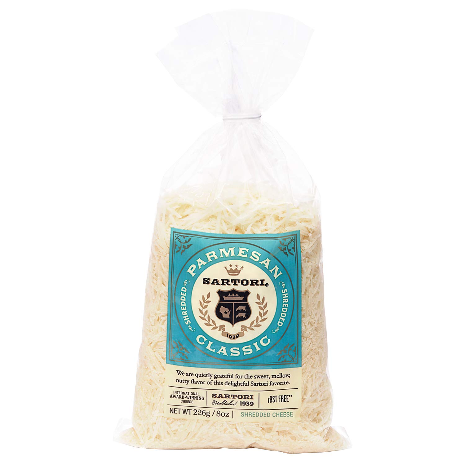 Sartori Shredded Parmesan Cheese - 8 oz Bag | Premium Italian Cheese for Pasta, Pizza & Salads | Perfect for Cooking & Garnishing