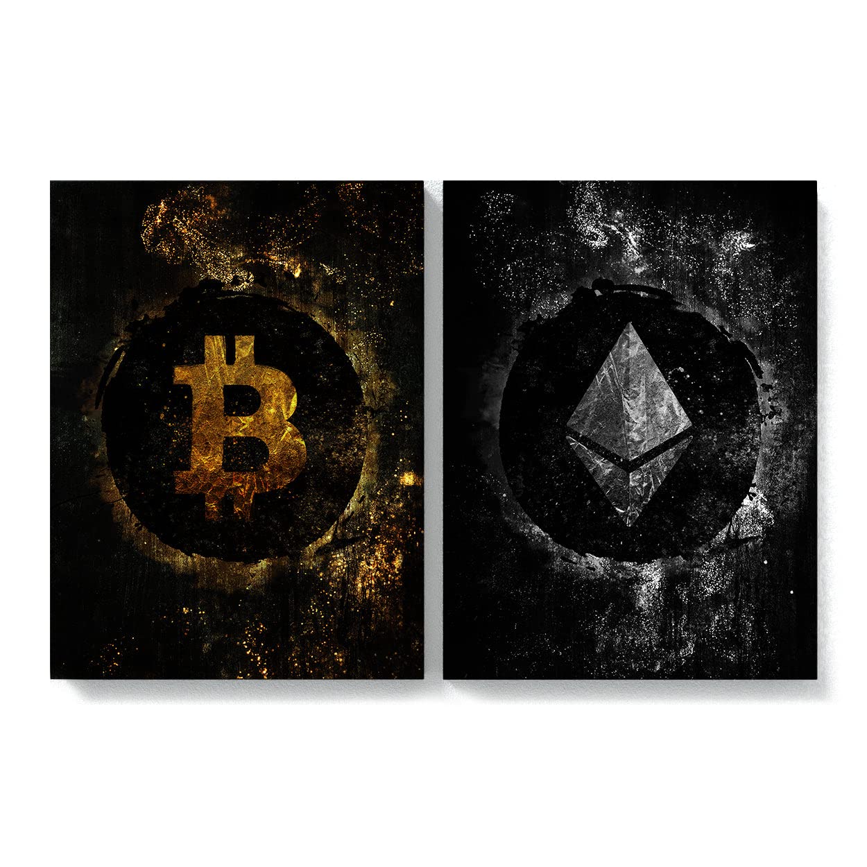 Crypto Canvas Wall Art - Unique Bitcoin & Blockchain Themed Home Decor for Living Room, Office & Gifts | Modern Digital Currency Art Print