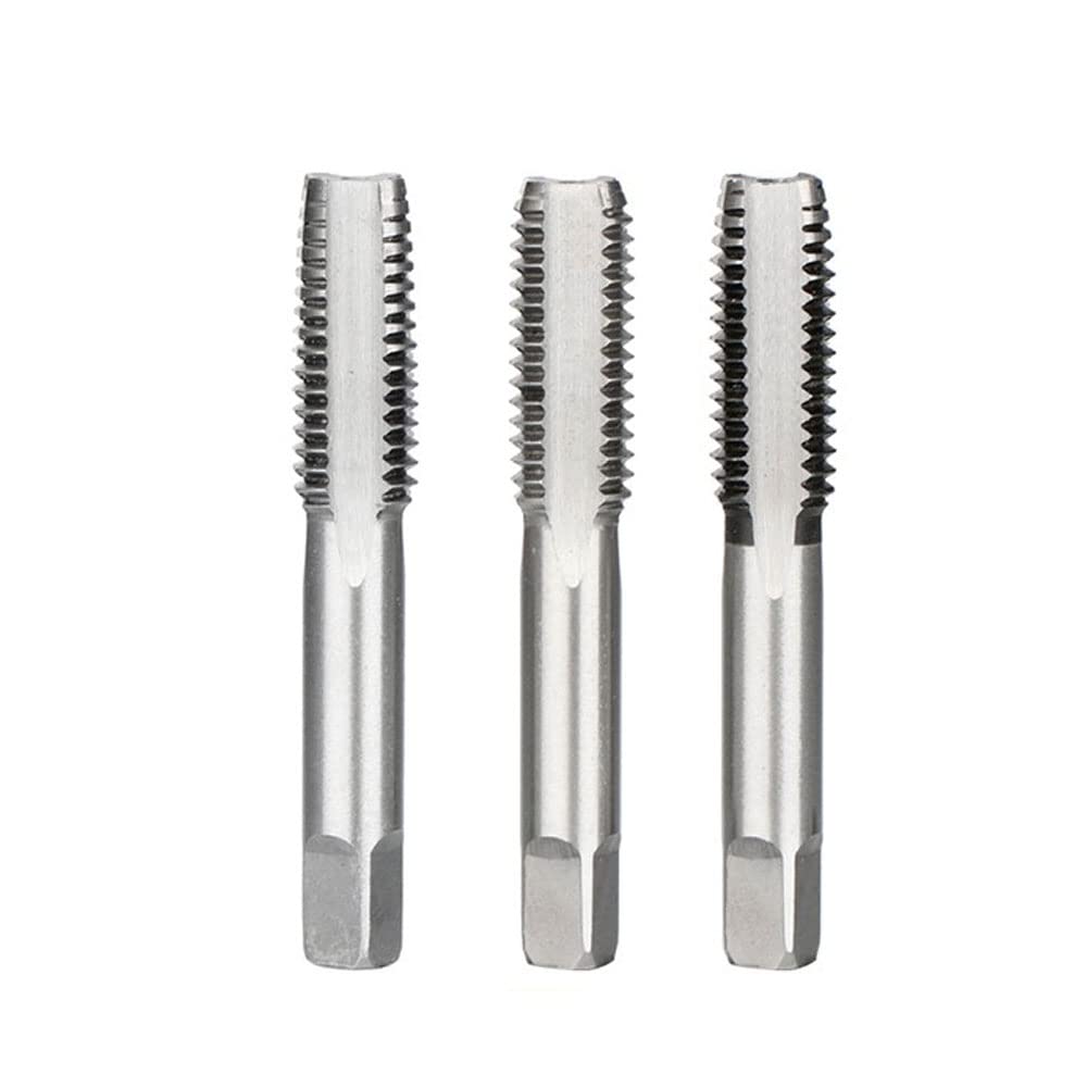 3PCS HSS Metric Thread Taps Set - M8x1.25 Straight Flute Plug Taps for Metalworking, DIY Projects & Professional Use - Durable Screw Tap Drill Bits for Hand Tools